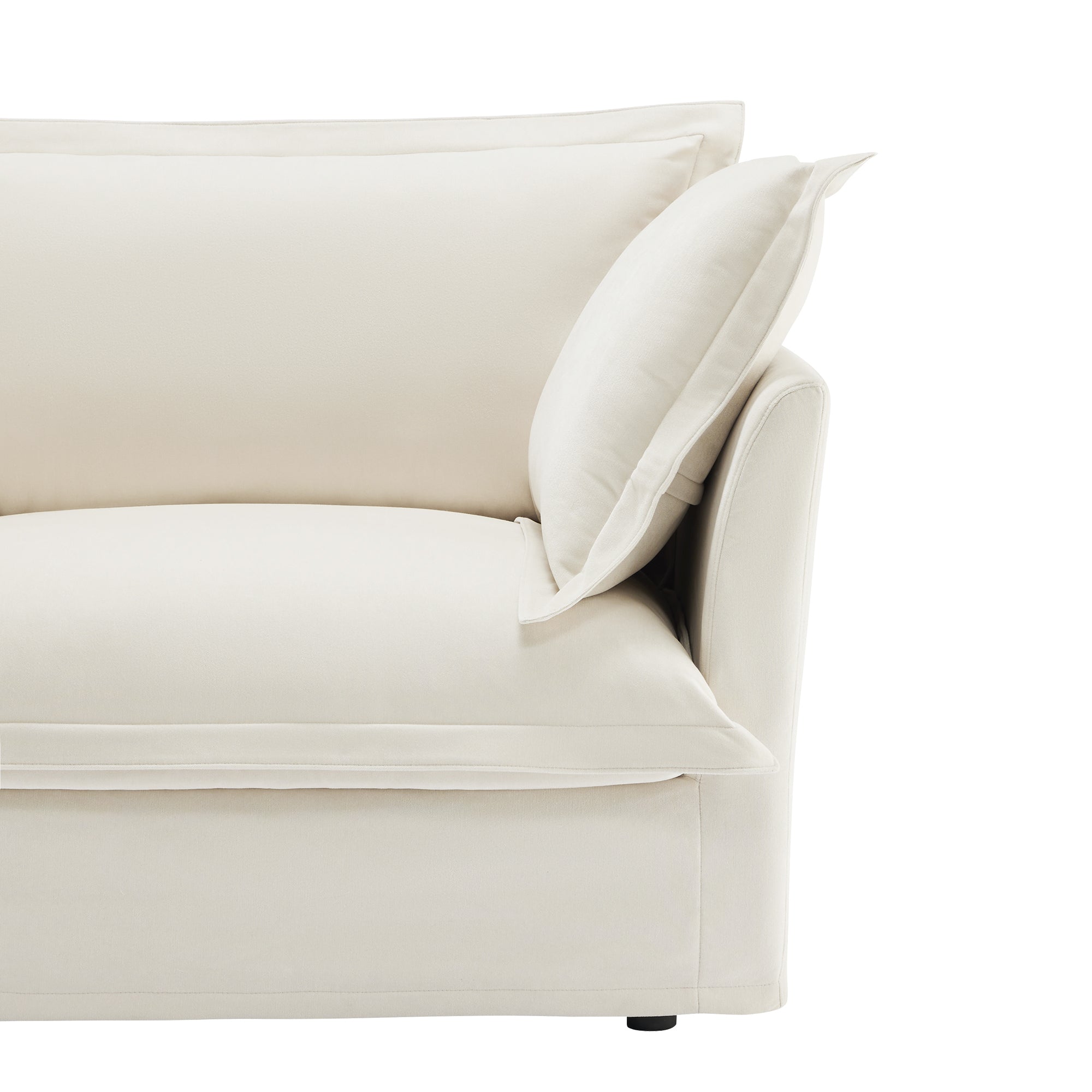 Fluffy 2-Seat Modular Sofa in Chenille Cream #OttOnly_2 #Fabric_Chenille Cream