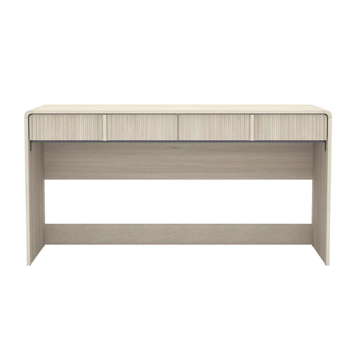 Fluted Writing Desk, 2 Drawers, 60 in, Oak