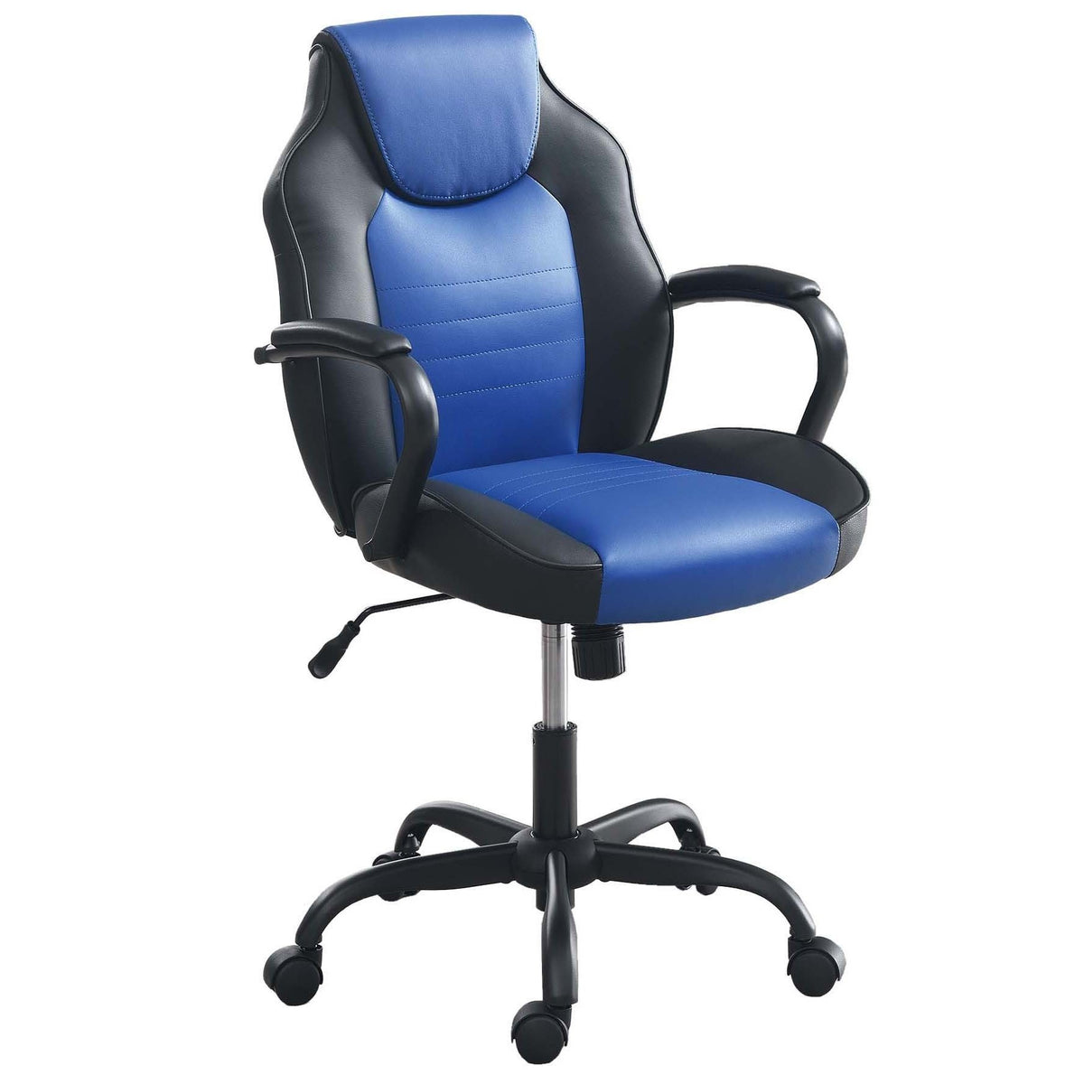 Black Vegan Leather Office Chair, Rolling