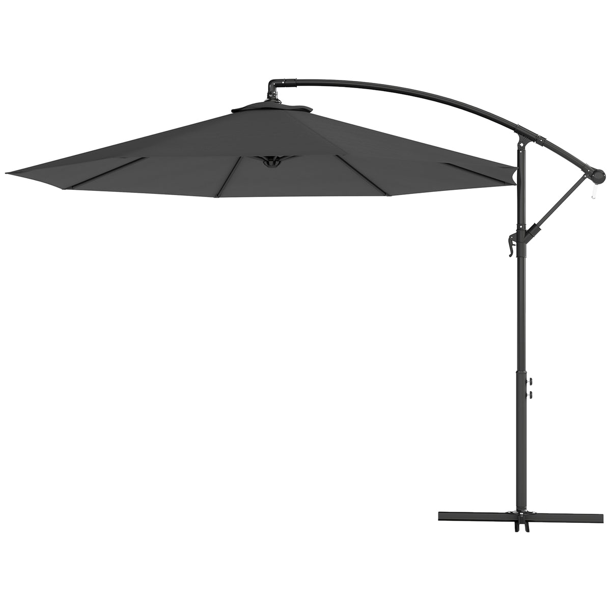 10 ft Gray Cantilever Patio Umbrella with Tilt