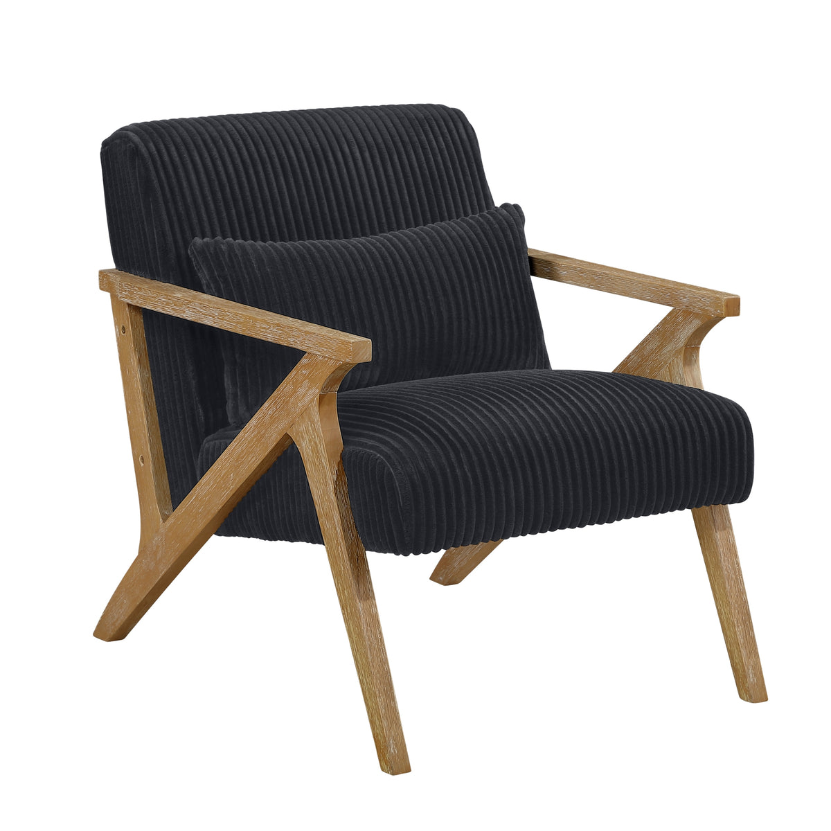 Black Corduroy Accent Chair
