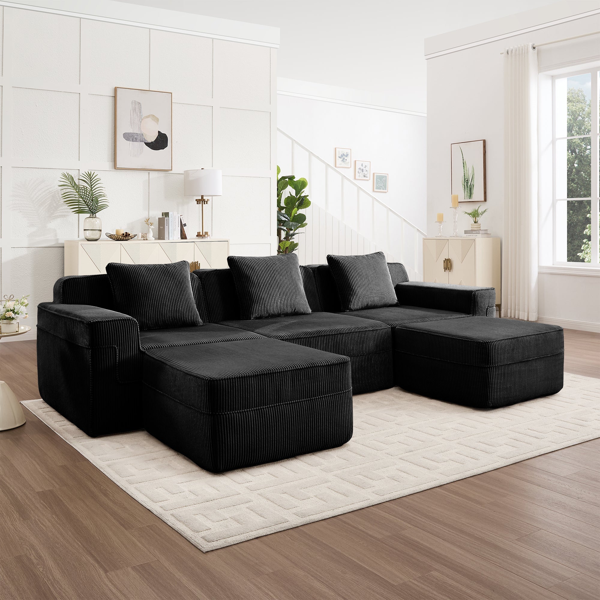 Hudson 3-Seat Boneless Couch in Black #OttOnly_2 #Color_Black