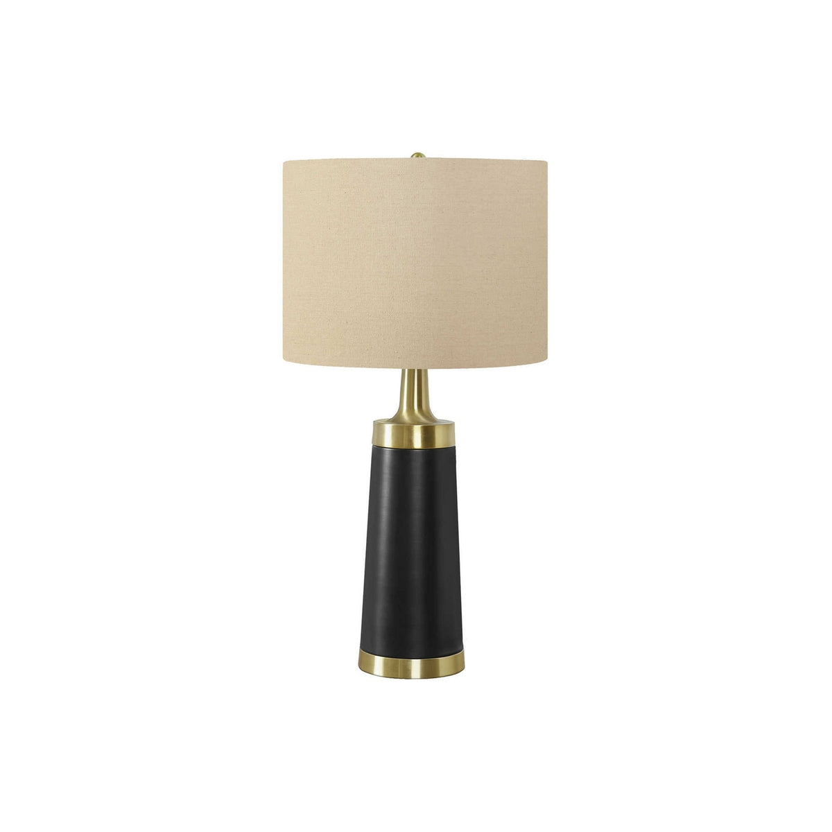Table Lamp with Linen Shade and Metal Base in Black