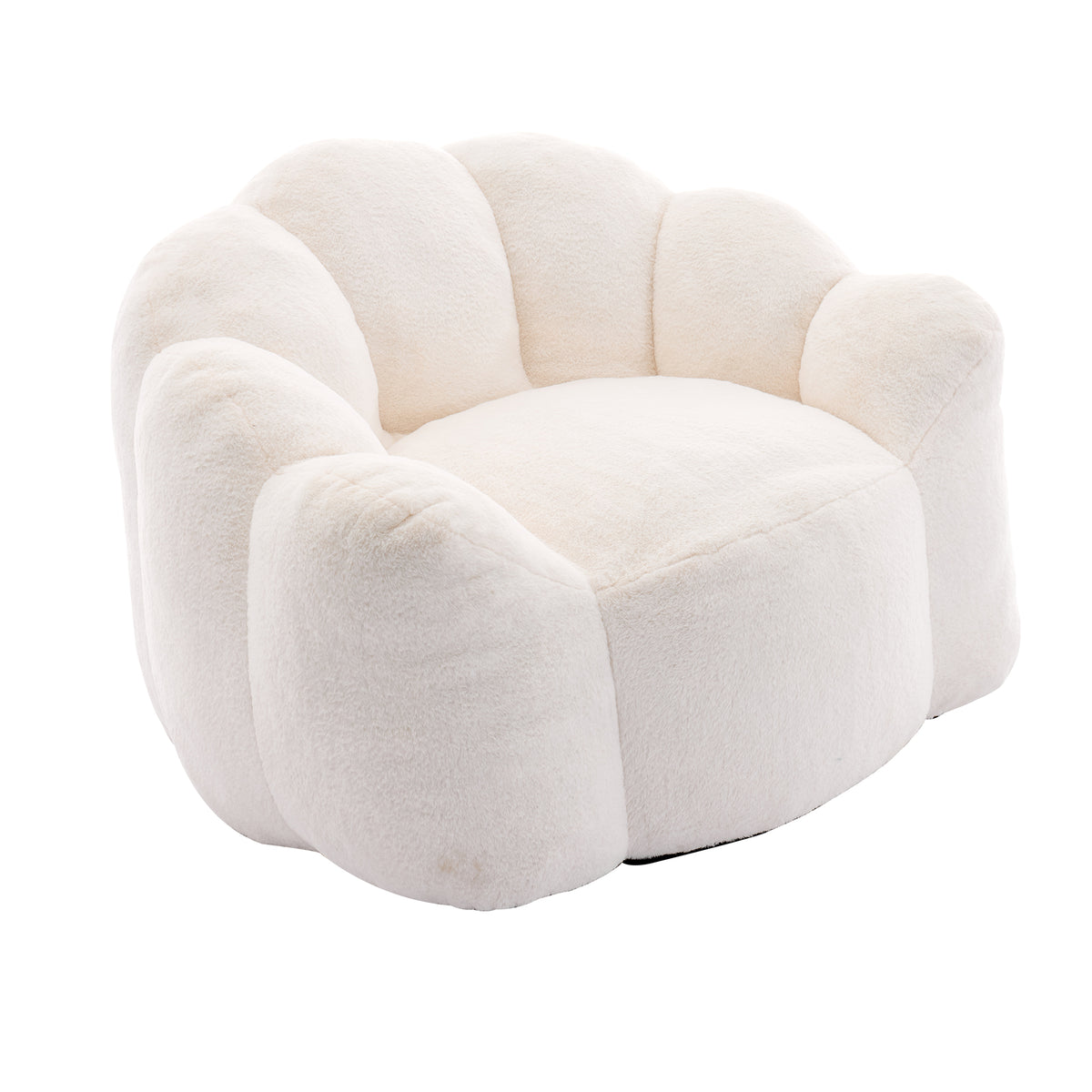 White Plush Bean Bag Sofa