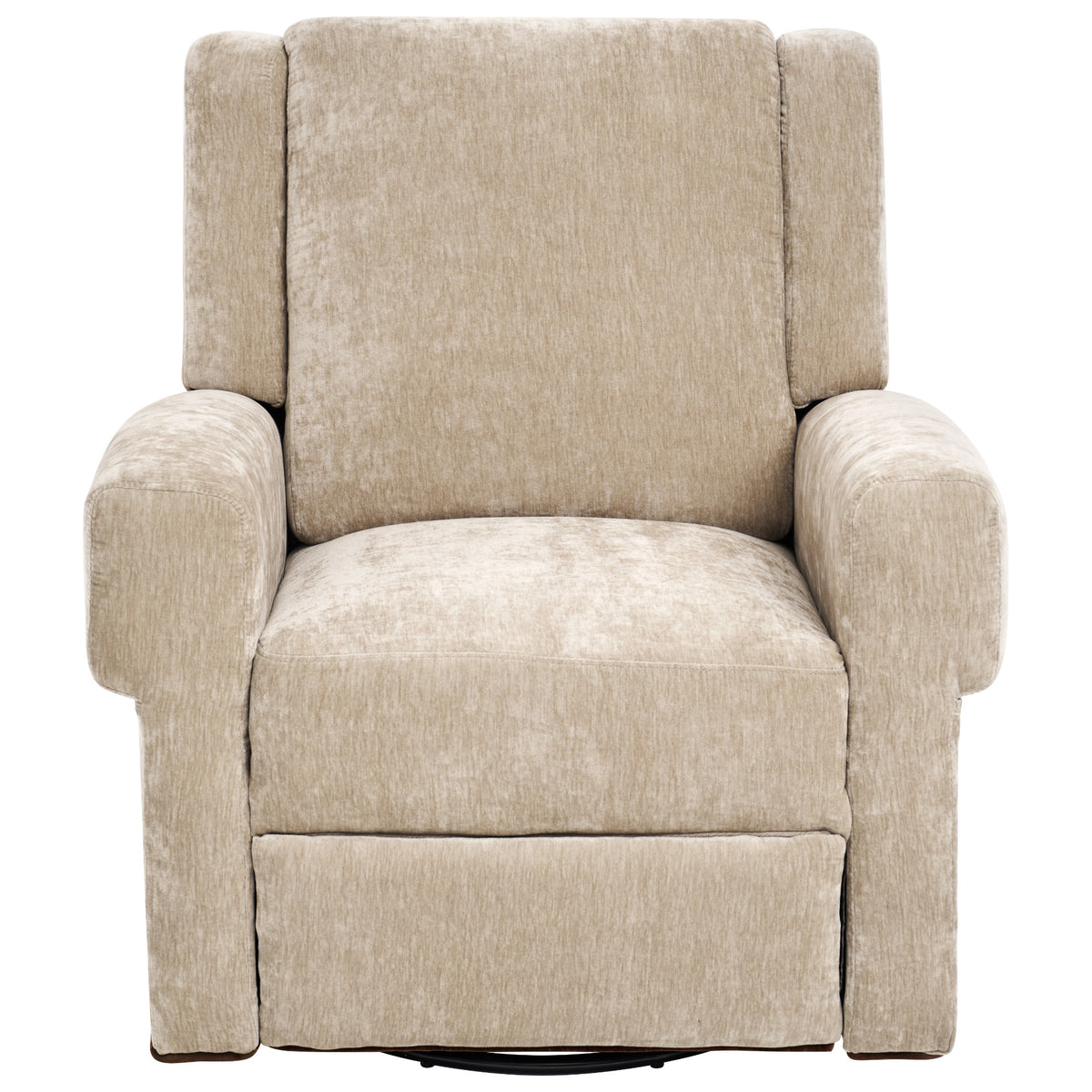 Beige Chenille Swivel Rocker Recliner
