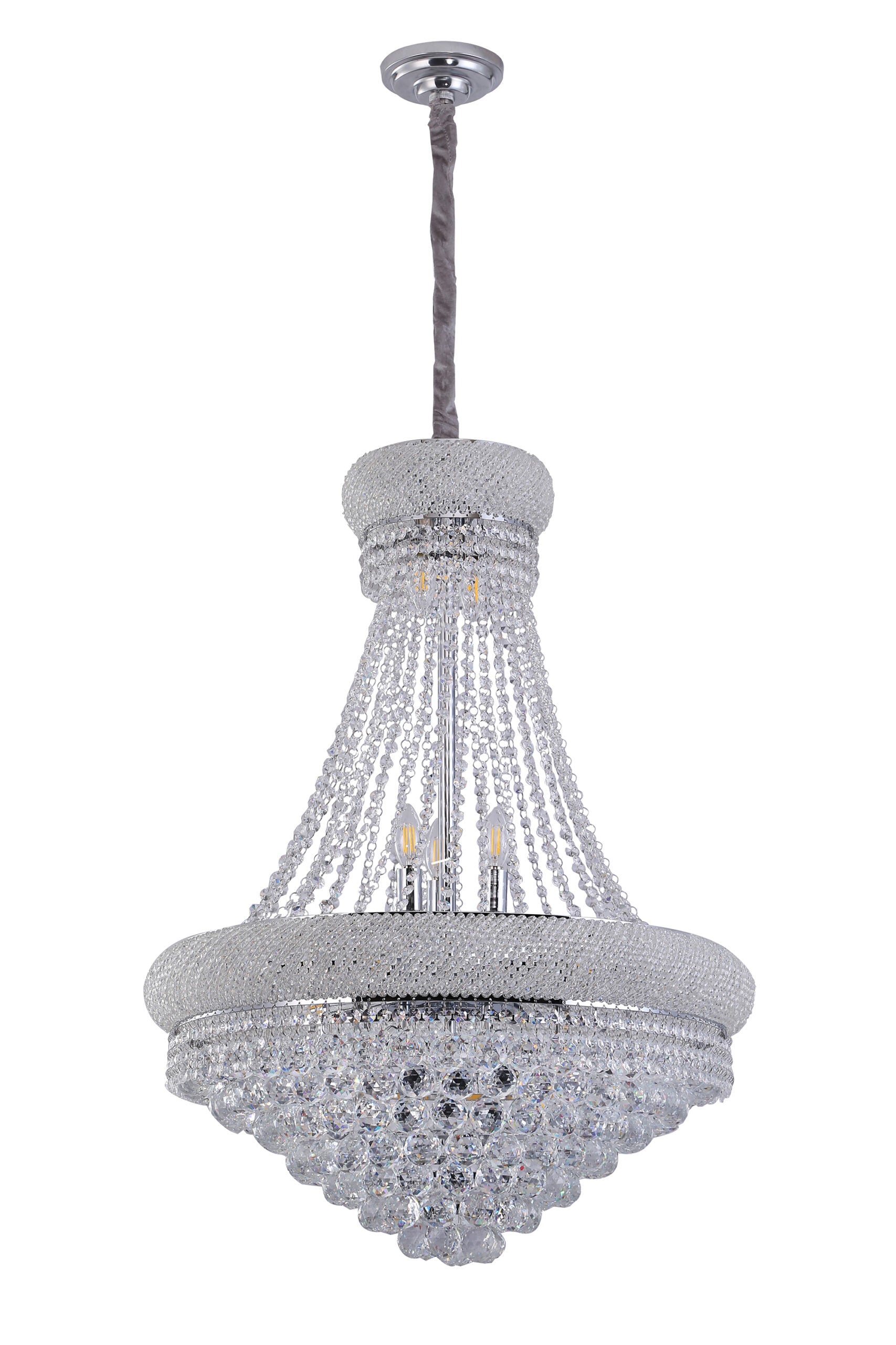 Silver Crystal 14-Light Chandelier, 28 in