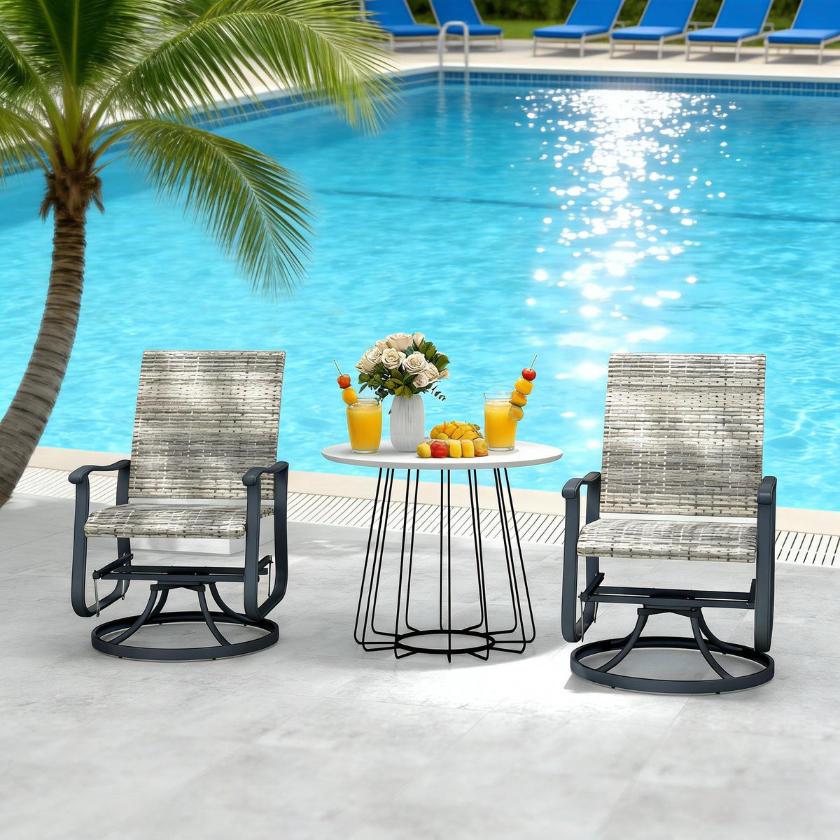 Yellow Wicker Outdoor Glider Chair
