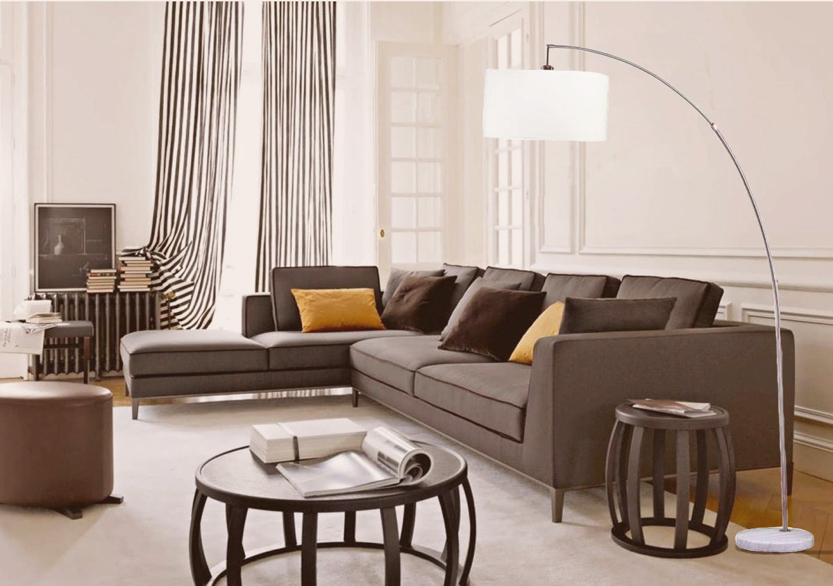 Brushed Nickel Arc Floor Lamp, 78 in