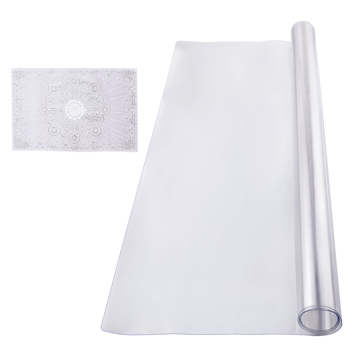PVC Desk Organizer, 40 x 60 in, L-Shaped, Transparent