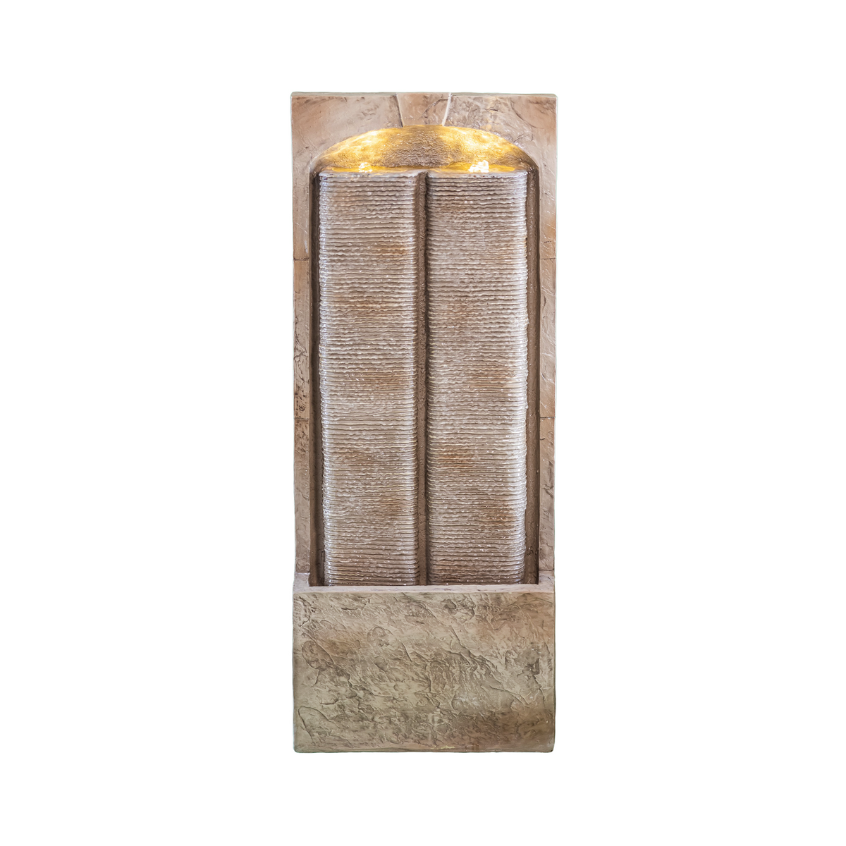 Brown Resin Outdoor Water Fountain, 39.4 in Tall