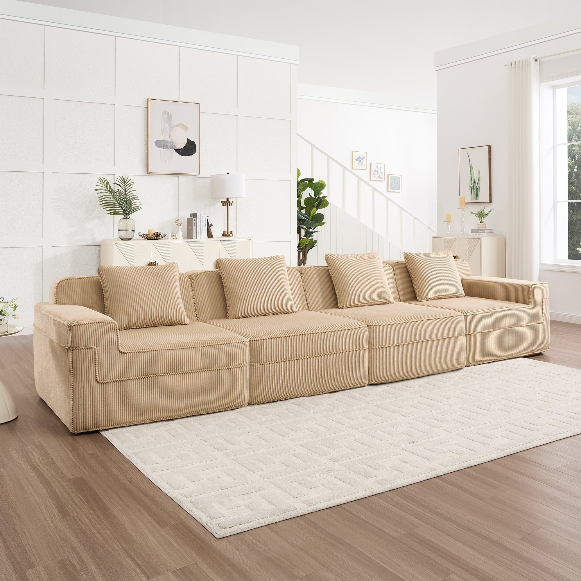 Hudson 4-Seat Boneless Couch in Camel #OttOnly_0 #Color_Camel