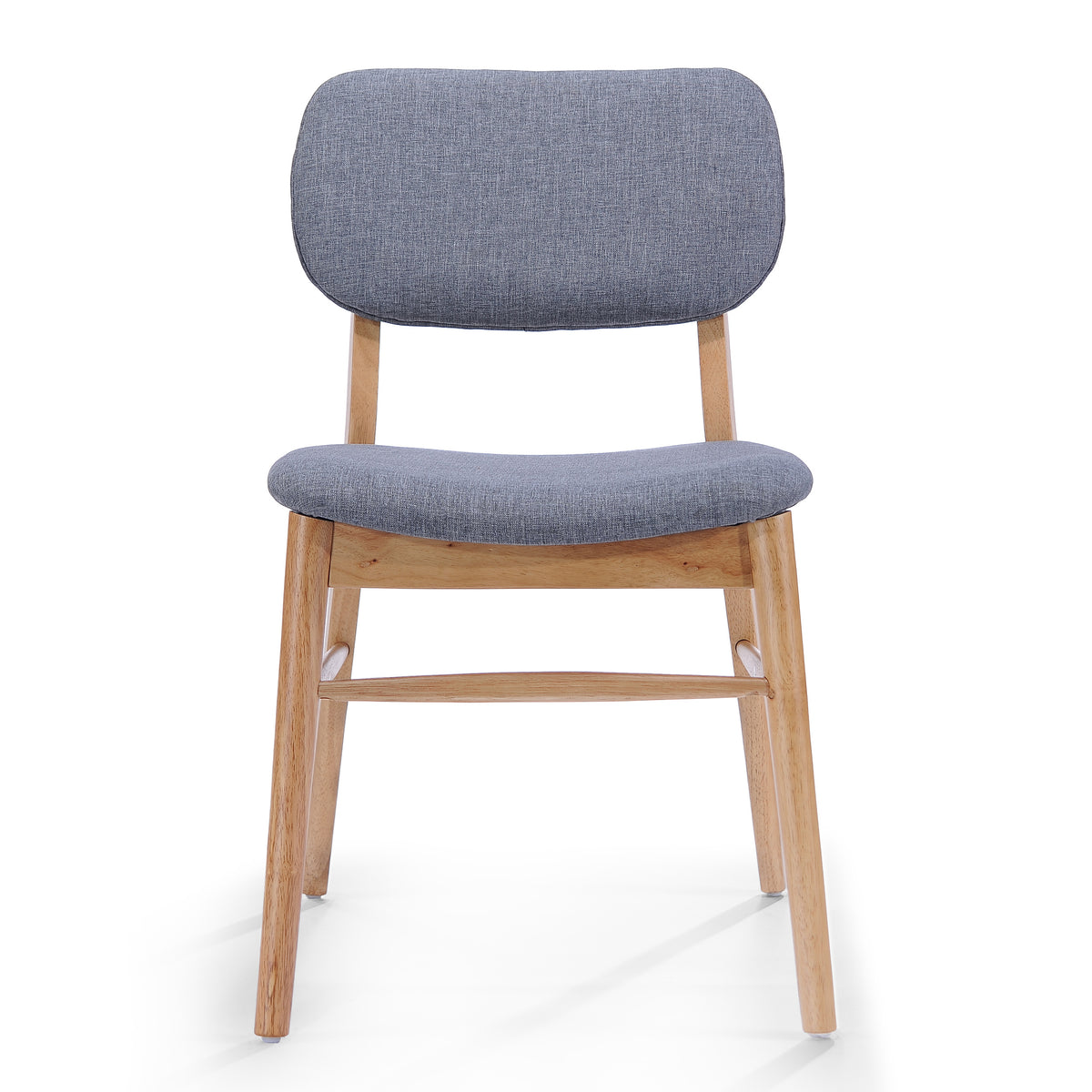 Mid-Century Gray Dining Chairs Set of 2, Solid Wood Frame