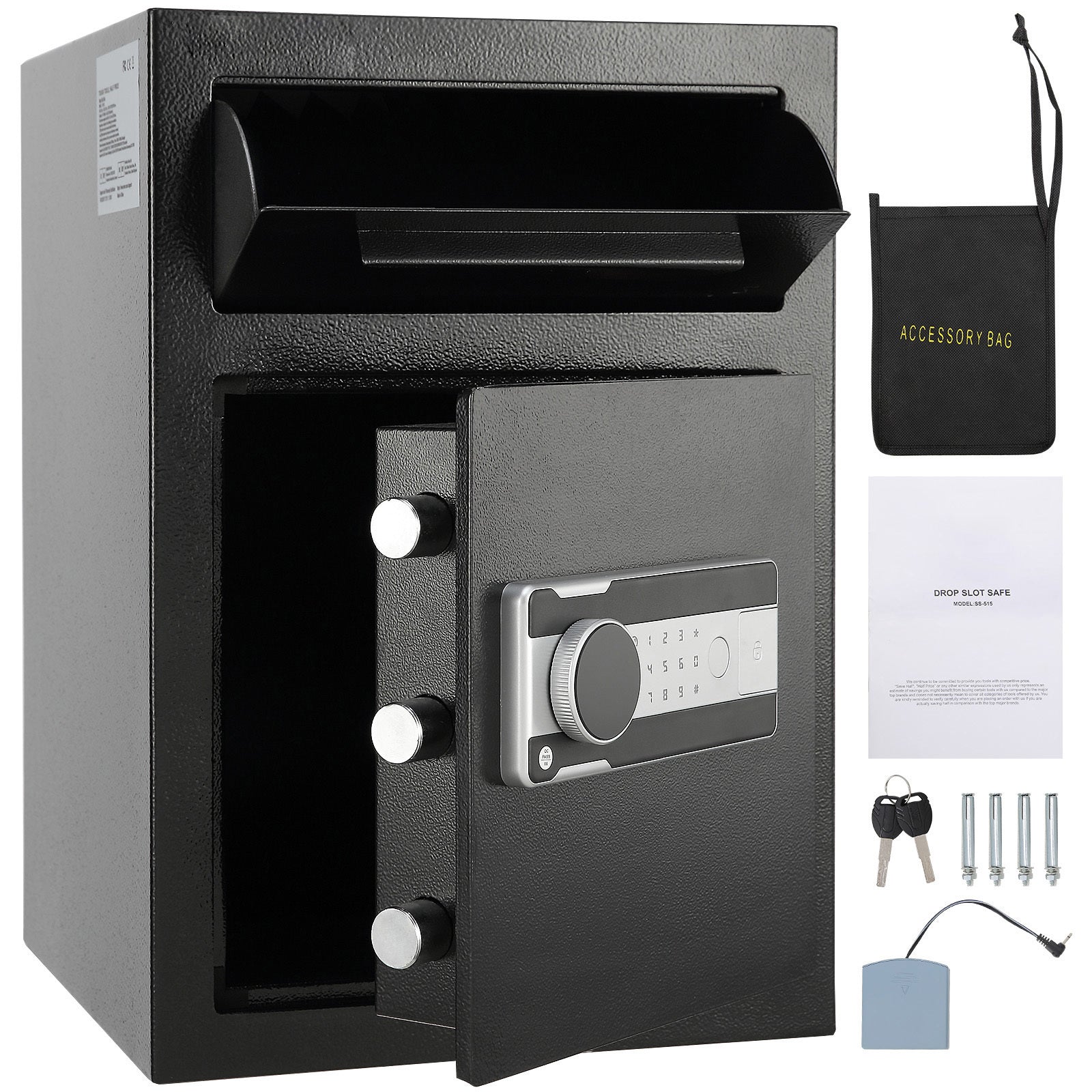 Metal Office Safe, 202.8 in Tall, Black
