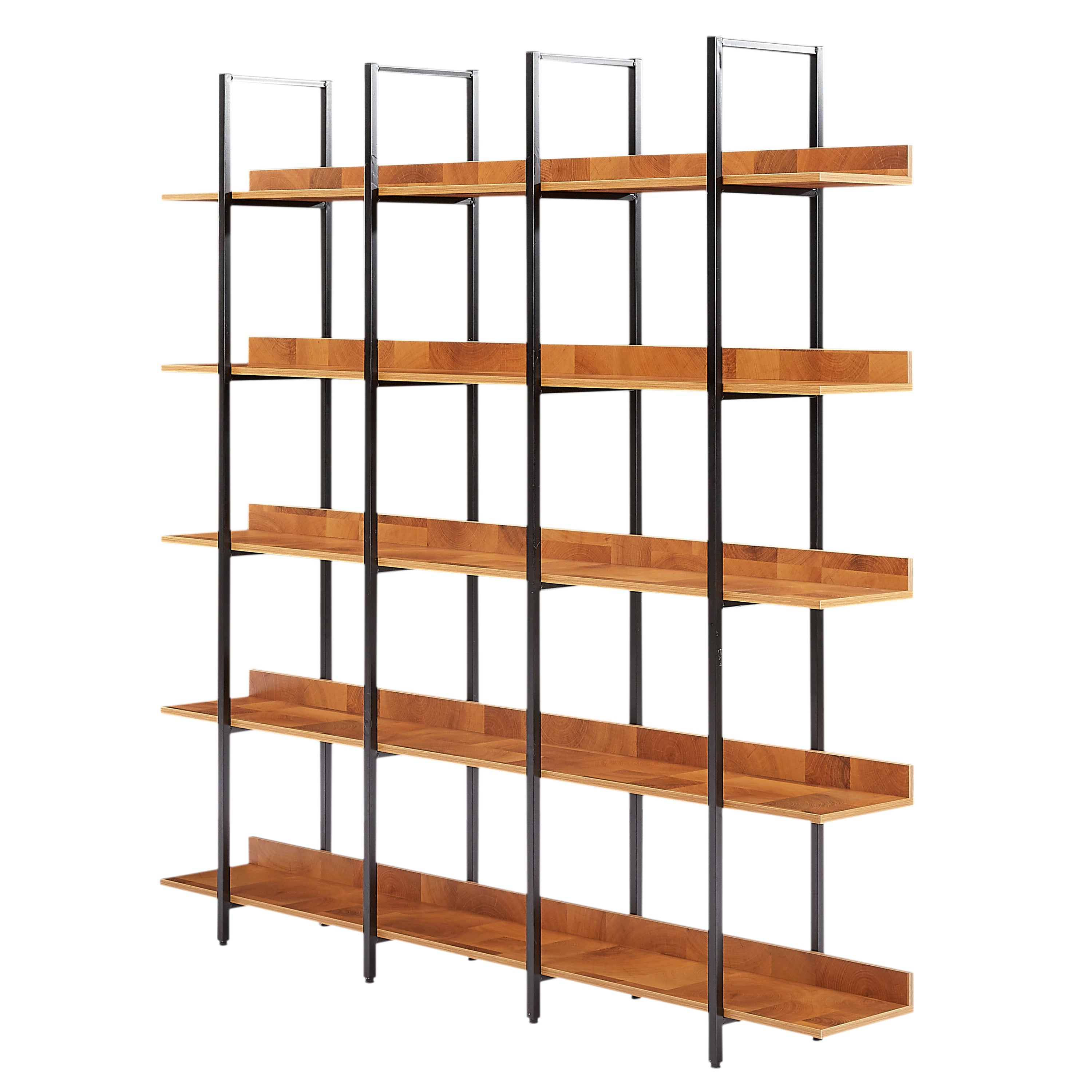 Industrial Steel Bookshelf, 5 Shelves, 70.9 in, Black