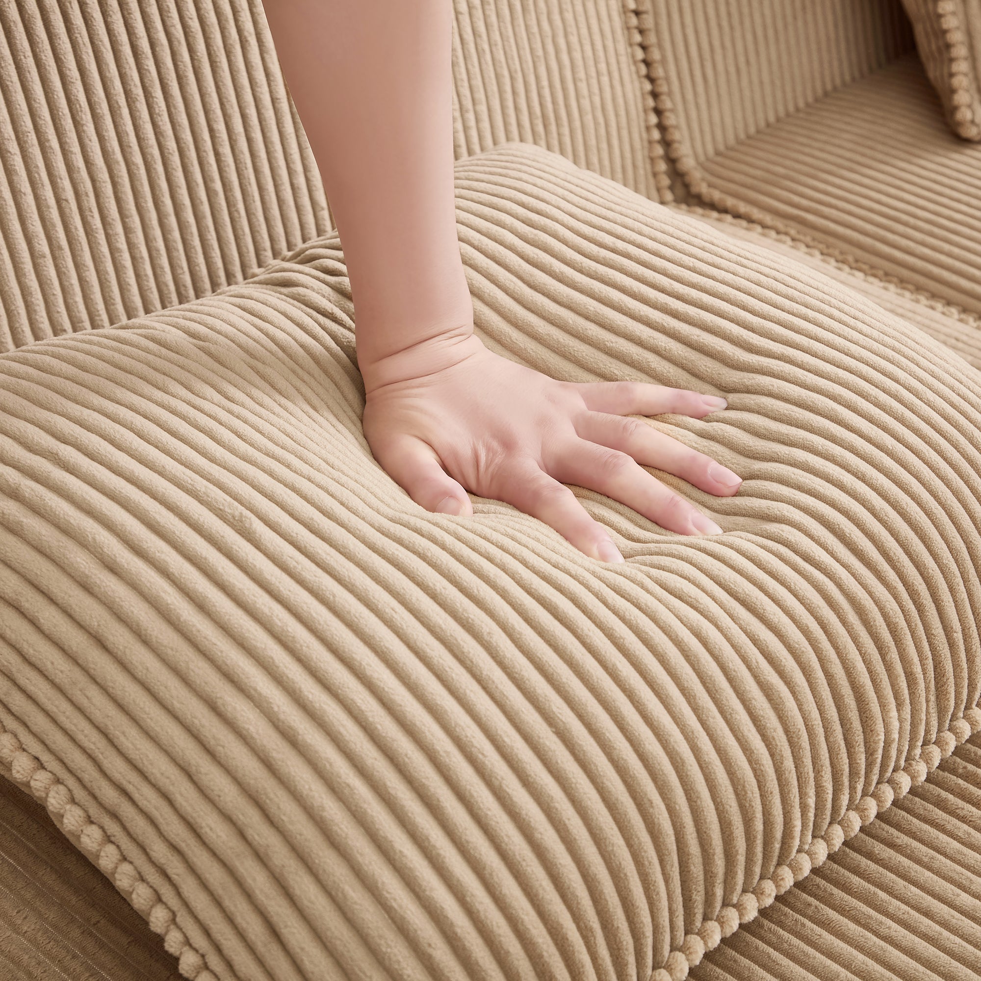 Hudson 3-Seat Boneless Couch in Camel #Color_Camel