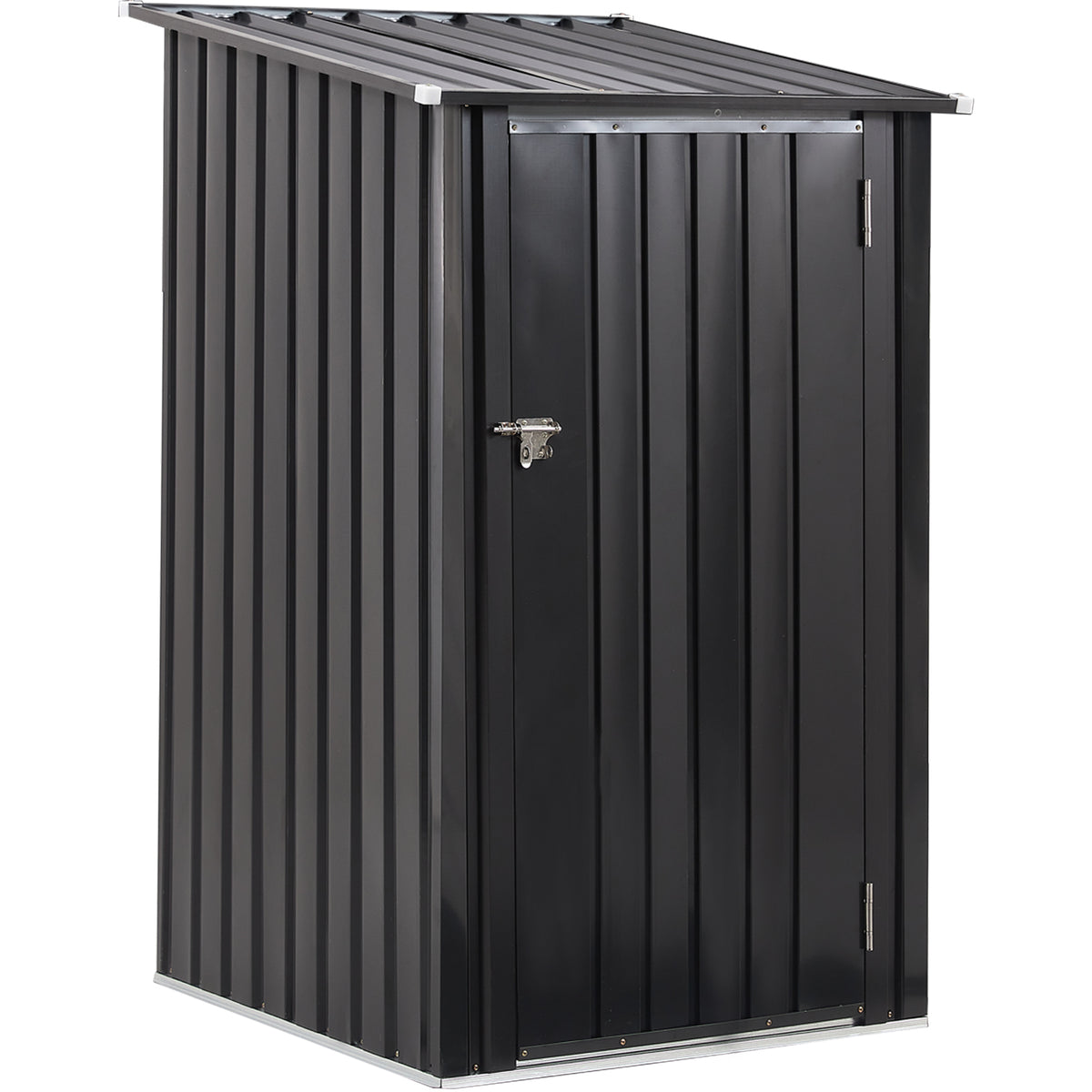 3x3 ft Dark Gray Metal Storage Shed with Lockable Doors