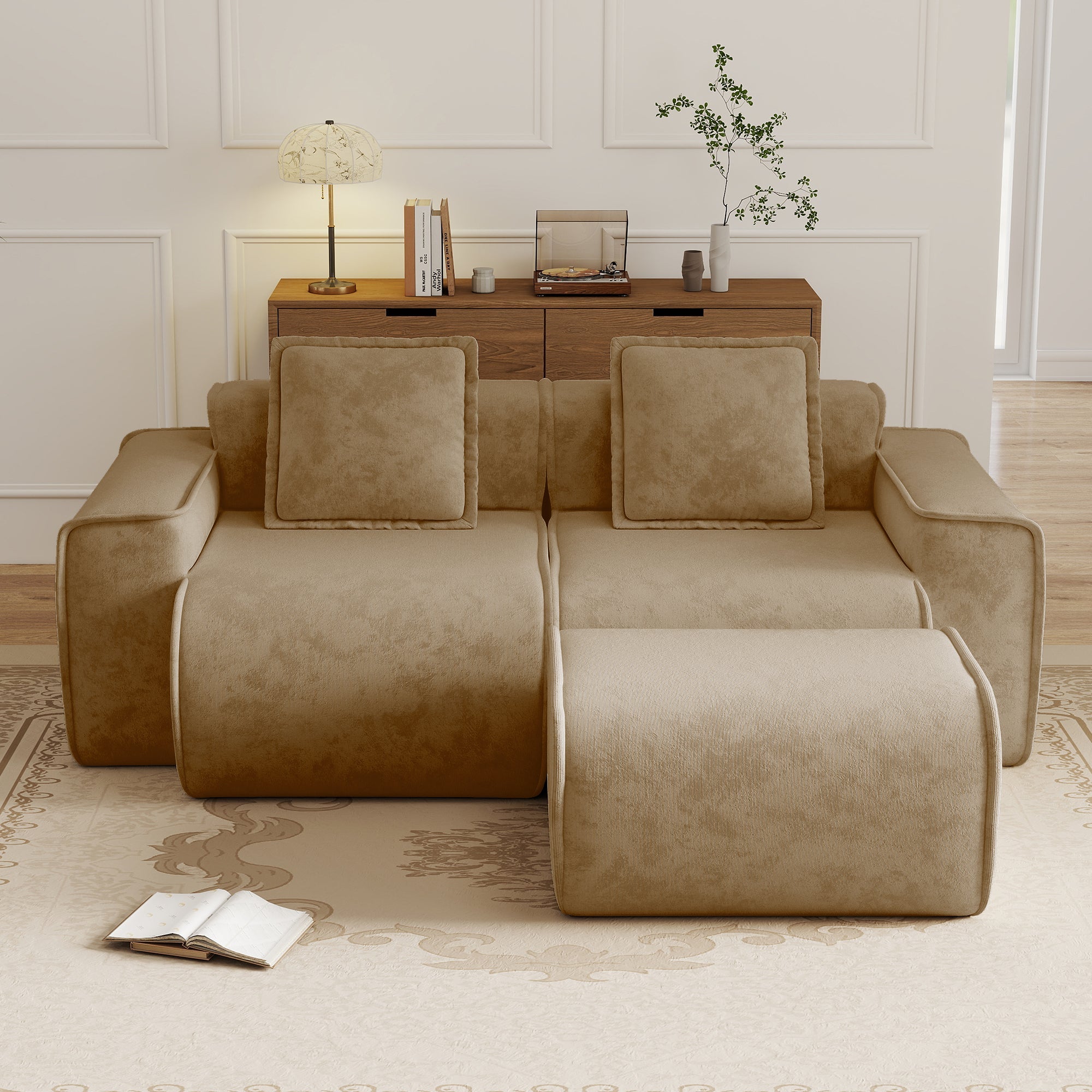 Seneca 2-Seat Boneless Couch in Mocha #OttOnly_1 #Color_Mocha