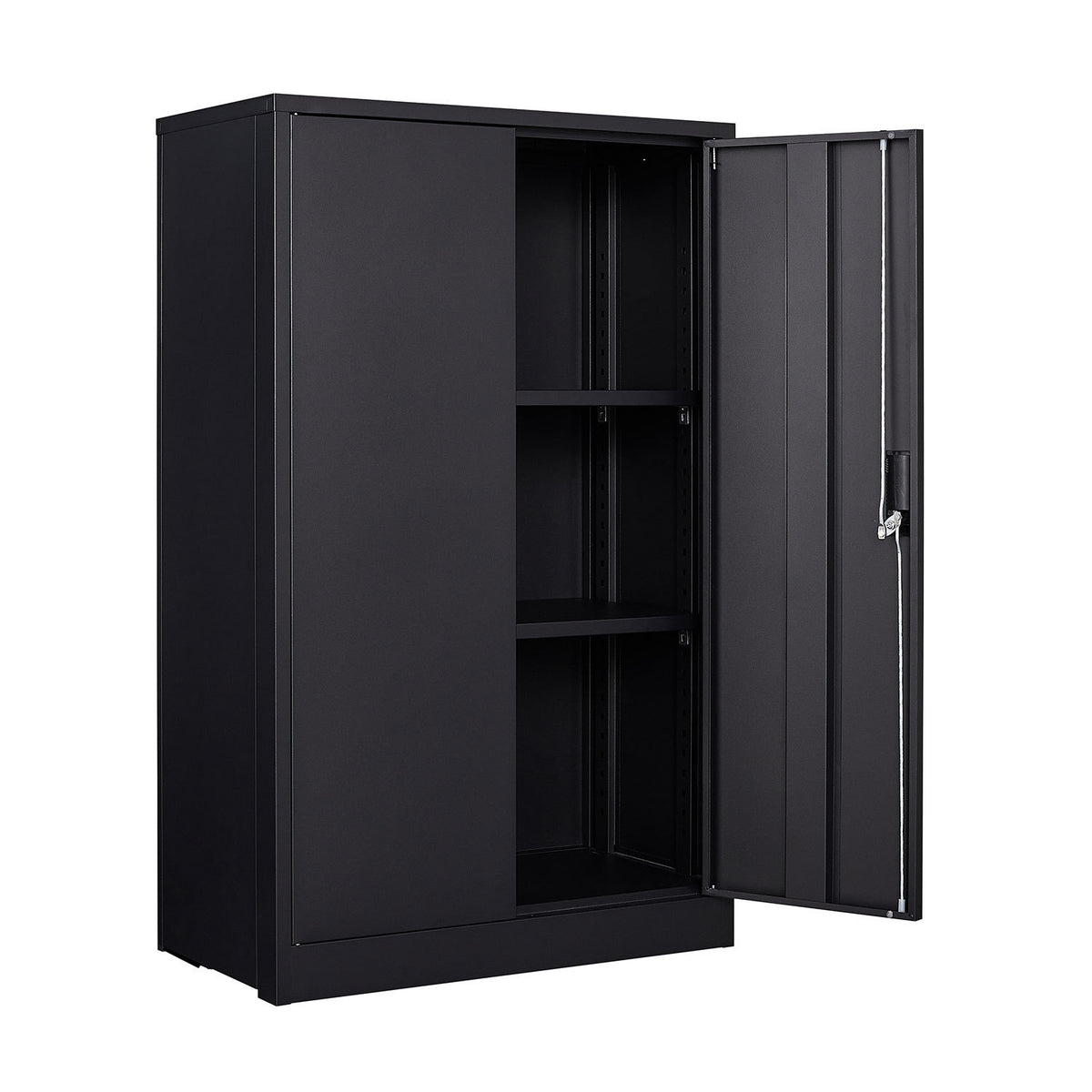 Steel Storage Cabinet, Locking, 42 in Tall, Black