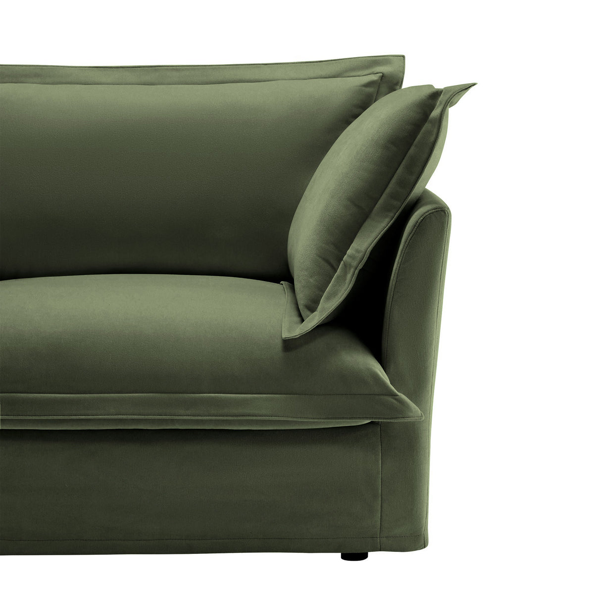 Fluffy 3-Seat Modular Sofa in Chenille Olive #Fabric_Chenille Olive