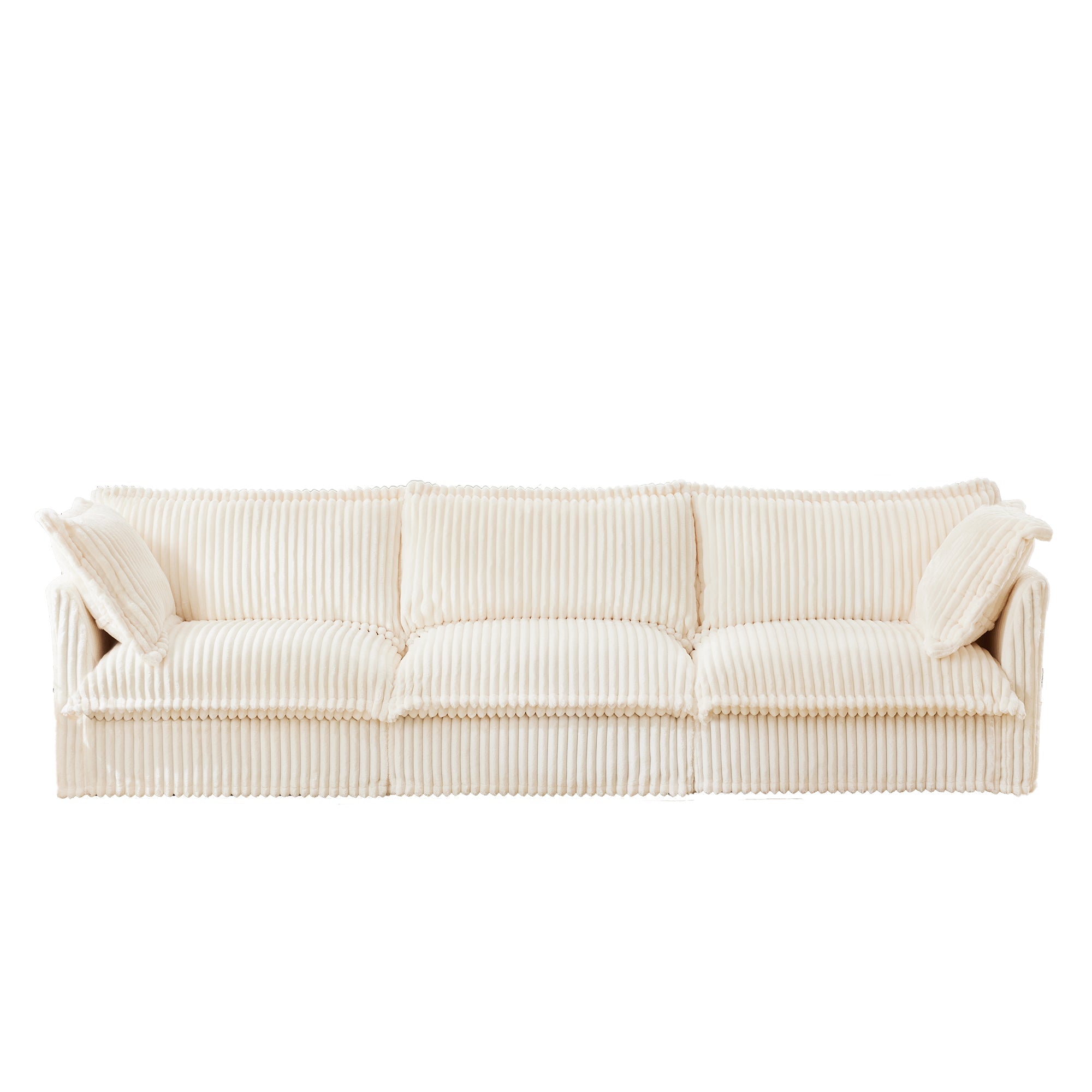Fluffy 3-Seat Modular Sofa in Corduroy Cream #OttOnly_0 #Fabric_Corduroy Cream