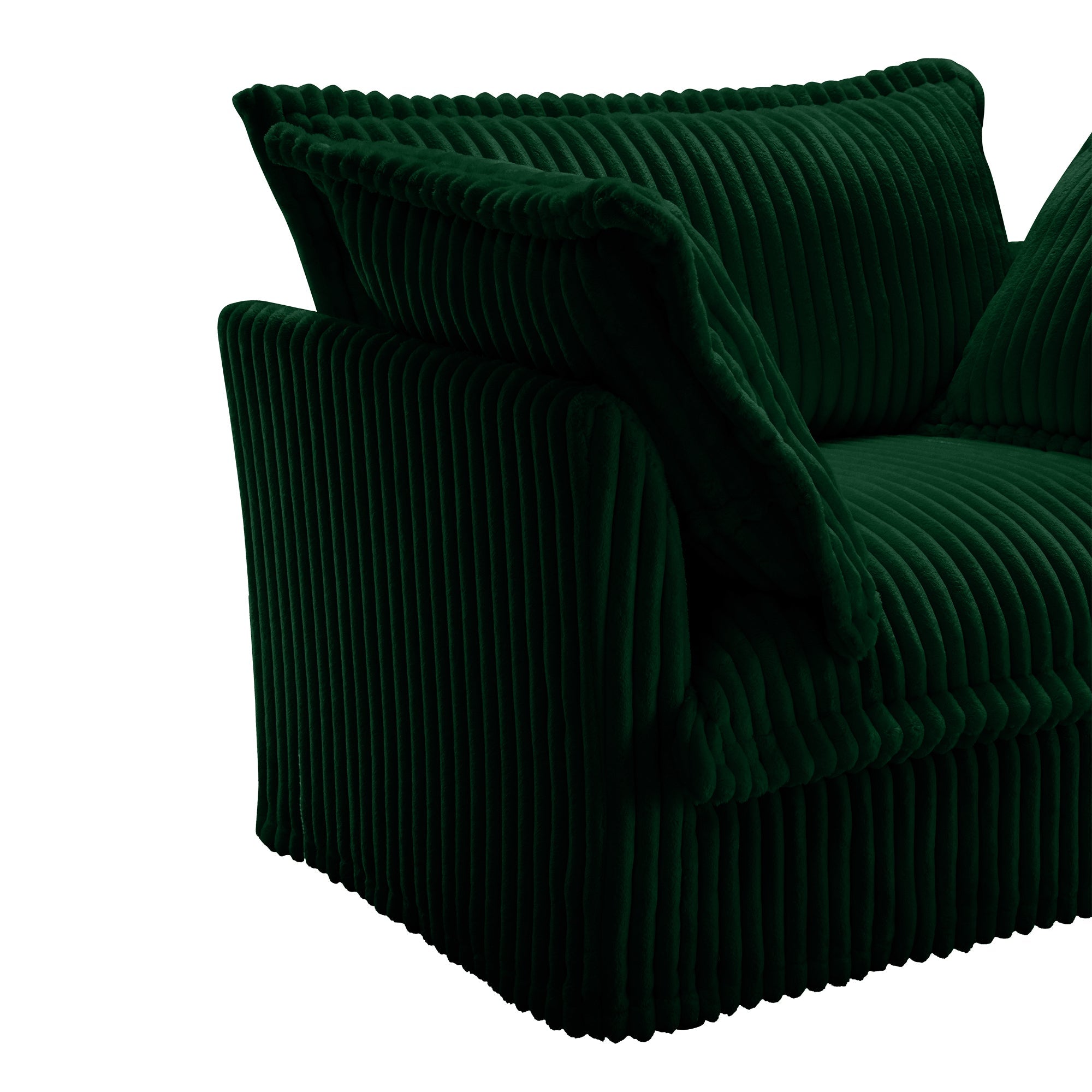 Fluffy 2-Seat Modular Sofa in Corduroy Emerald #Fabric_Corduroy Emerald