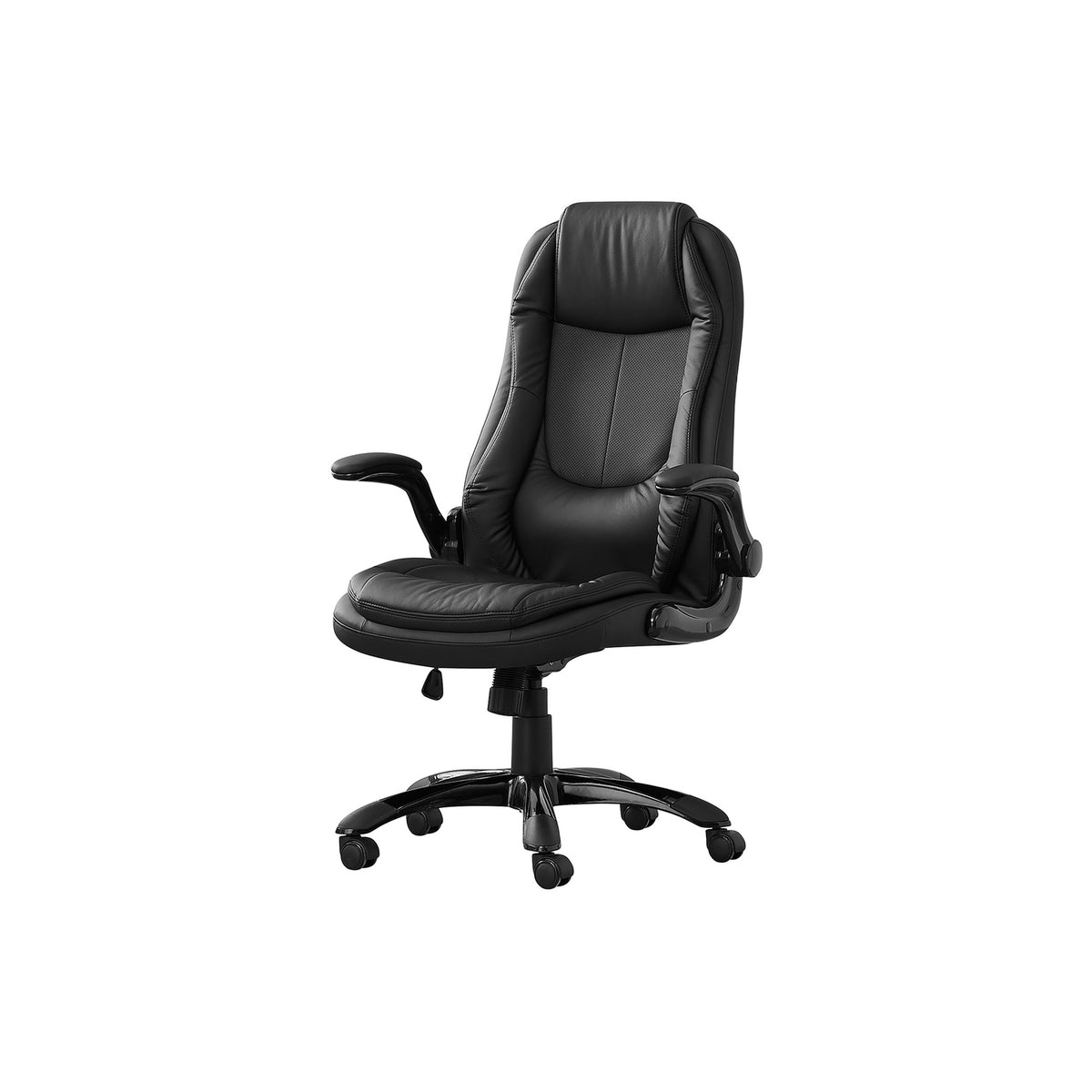 Black Vegan Leather Office Chair, Swivel