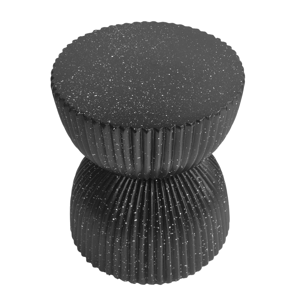 Black Outdoor Side Table, 17.5 in Tall