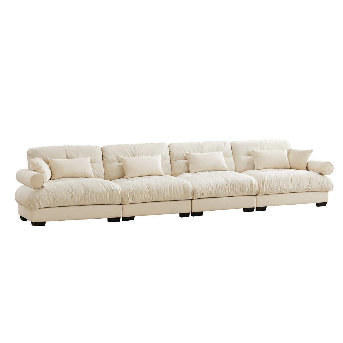 Cream Velvet Modular Sectional Couch
