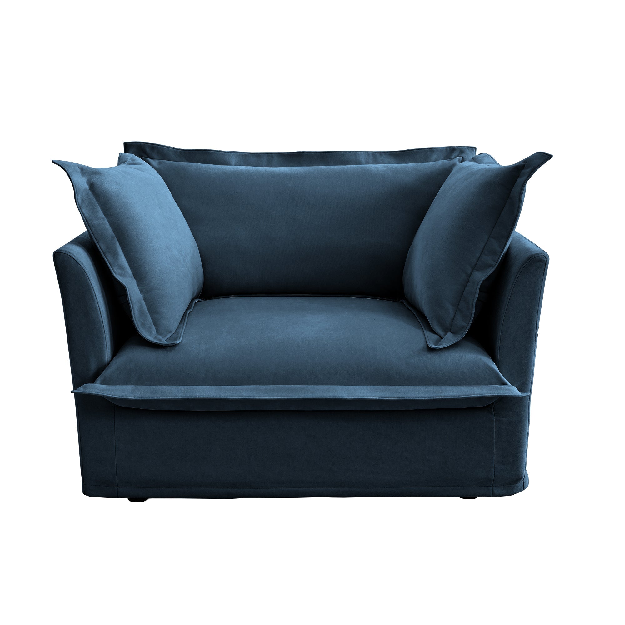 Fluffy Lounge Chair in Chenille Navy #Fabric_Chenille Navy