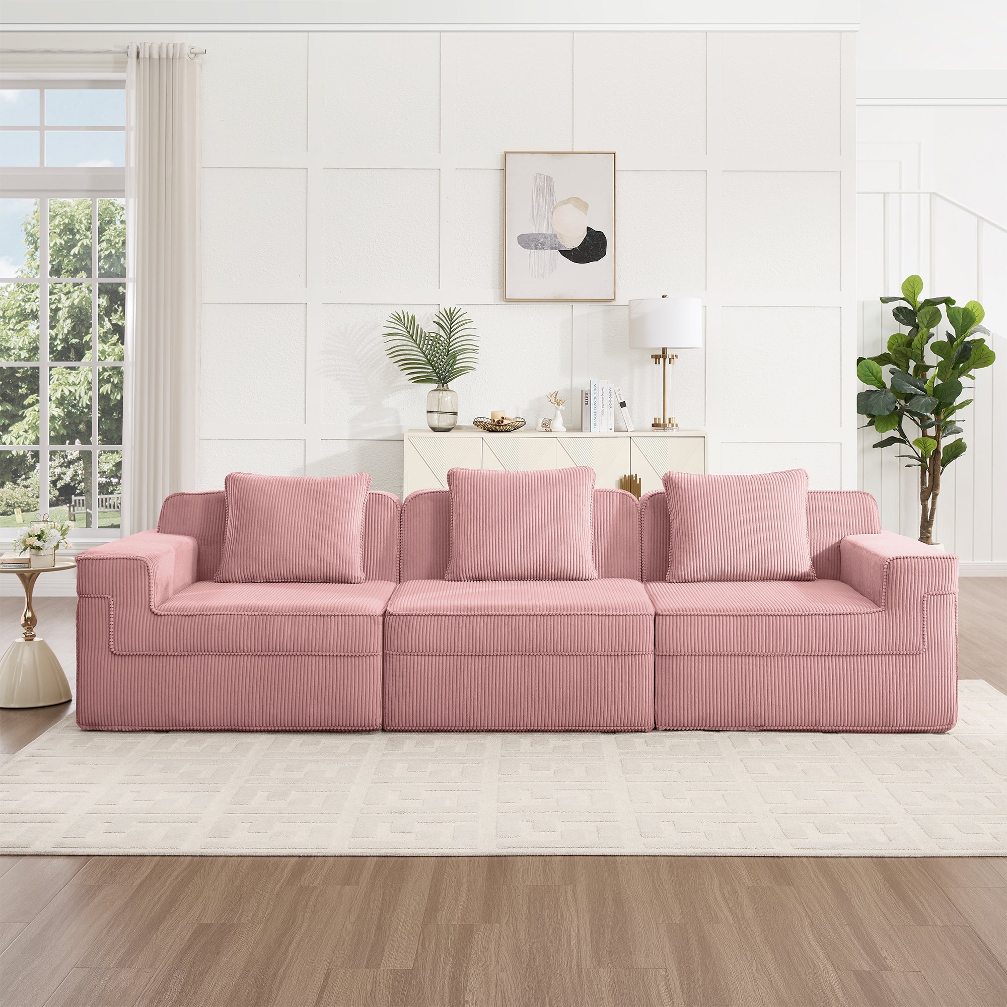 Hudson 3-Seat Boneless Couch in Pink #OttOnly_0 #Color_Pink