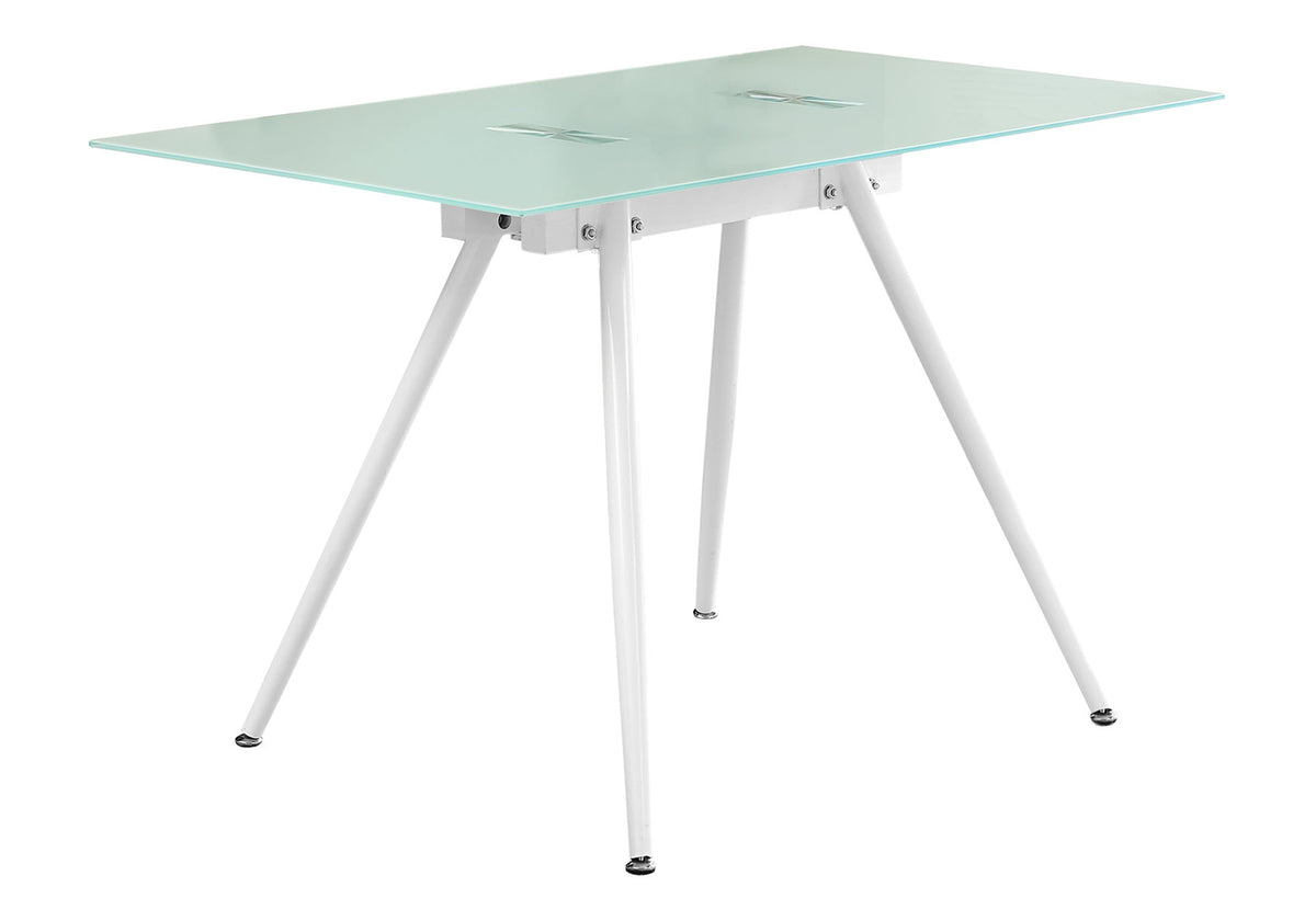 Contemporary Glass Computer Desk, 47.3 in, White
