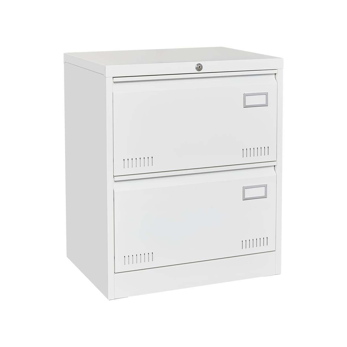 Metal File Cabinet, 3 Drawers, Locking, 28.5 in Tall, White