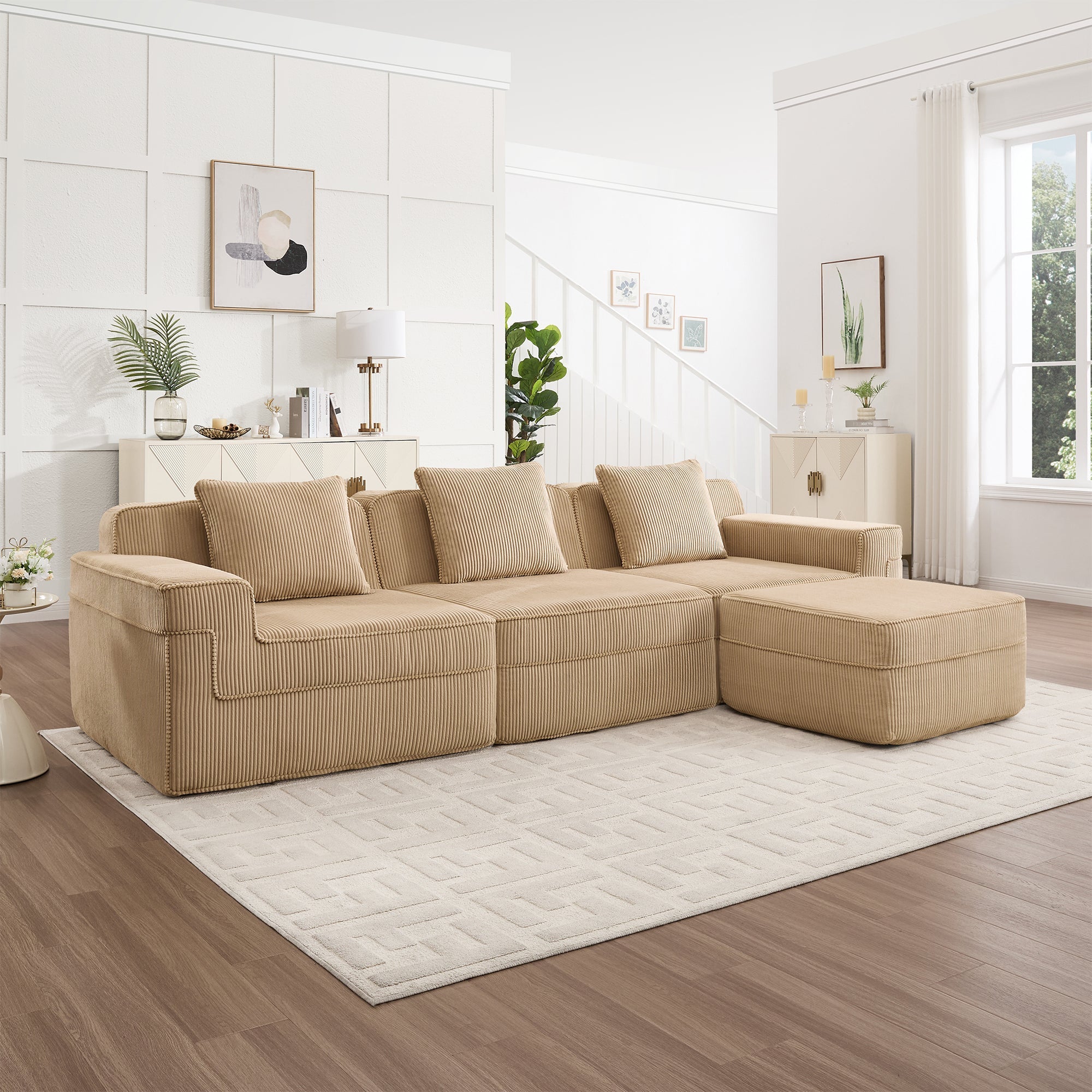 Hudson 3-Seat Boneless Couch in Camel #OttOnly_1 #Color_Camel