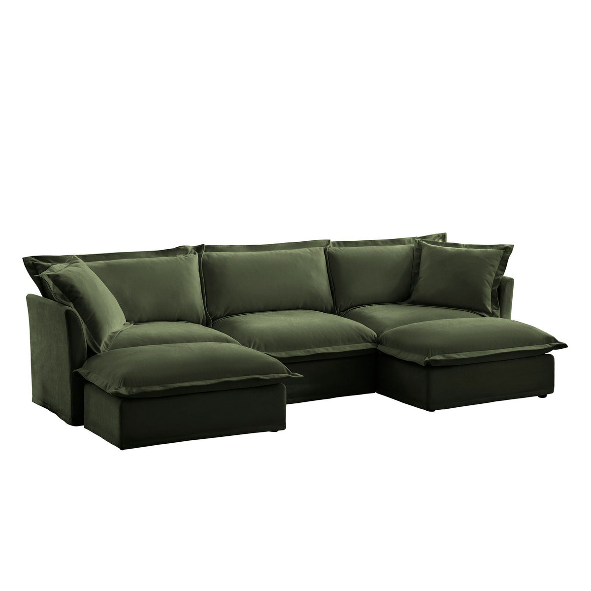 Fluffy 3-Seat Modular Sofa in Chenille Olive #OttOnly_2 #Fabric_Chenille Olive