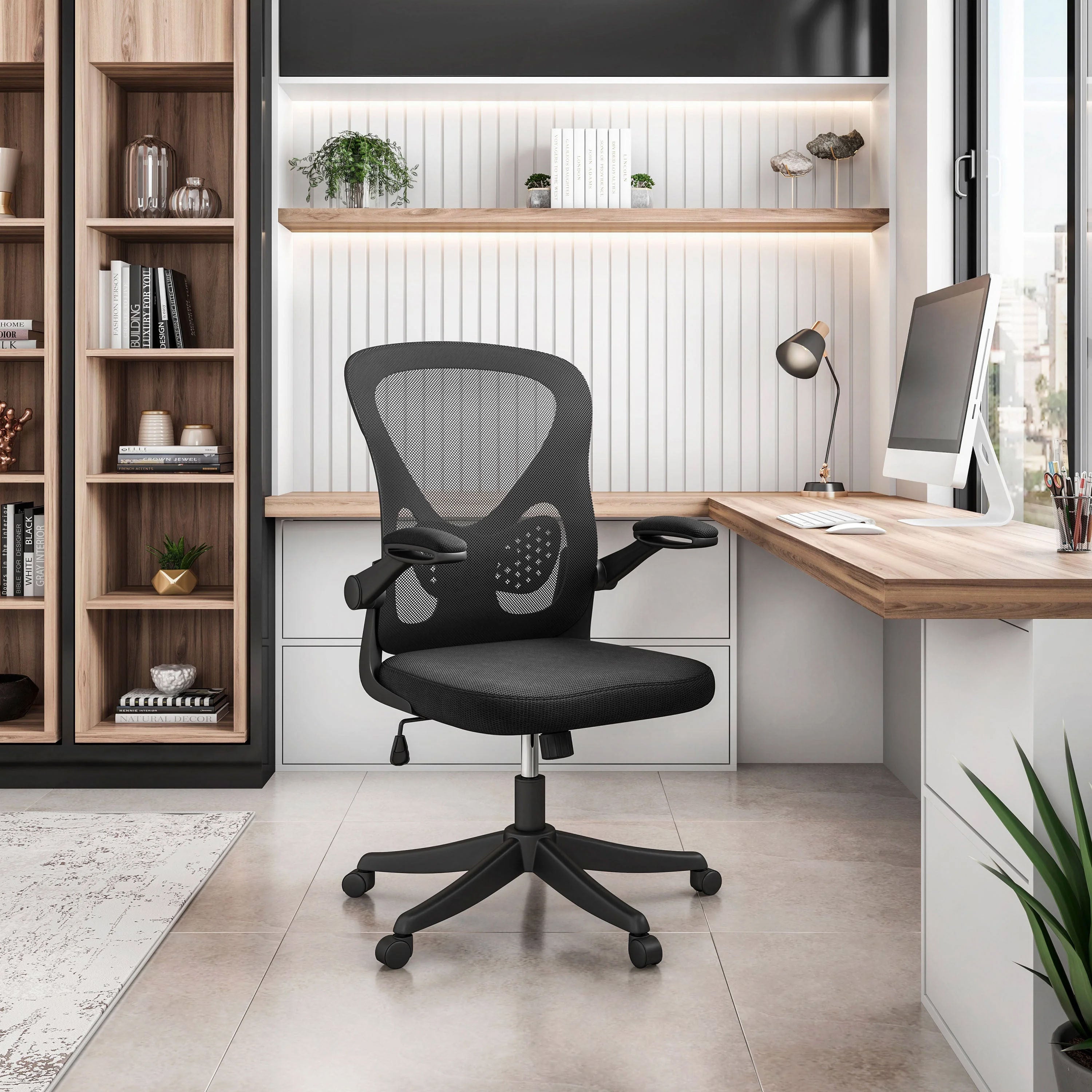 Black Mesh Office Chair, Height Adjustable, 200 lb