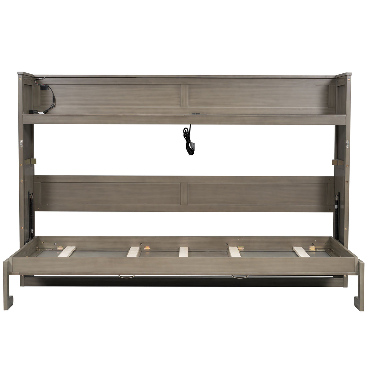 Twin XL Murphy Bed with Desk, LED Light and USB Ports