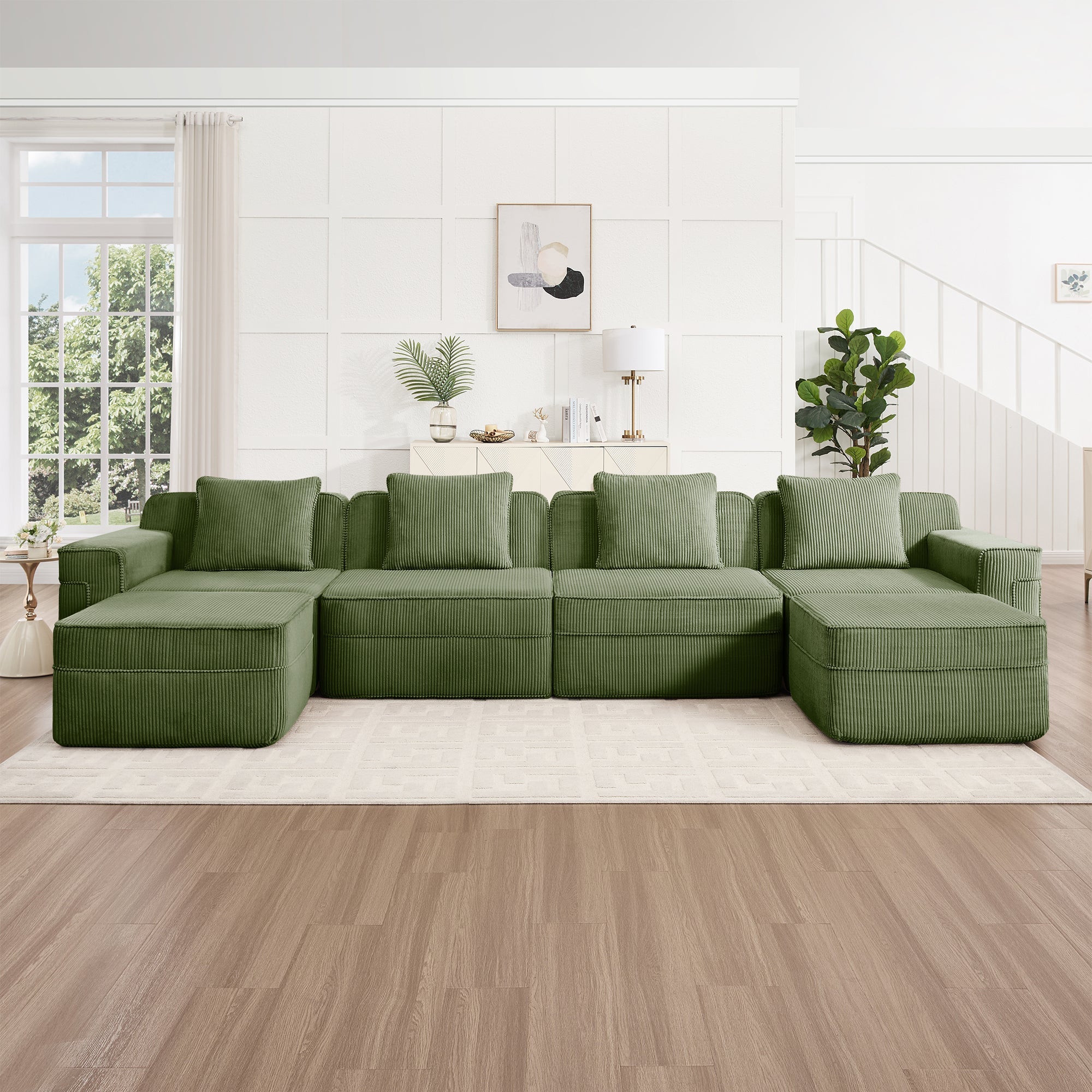 Hudson 4-Seat Boneless Couch in Olive #OttOnly_2 #Color_Olive