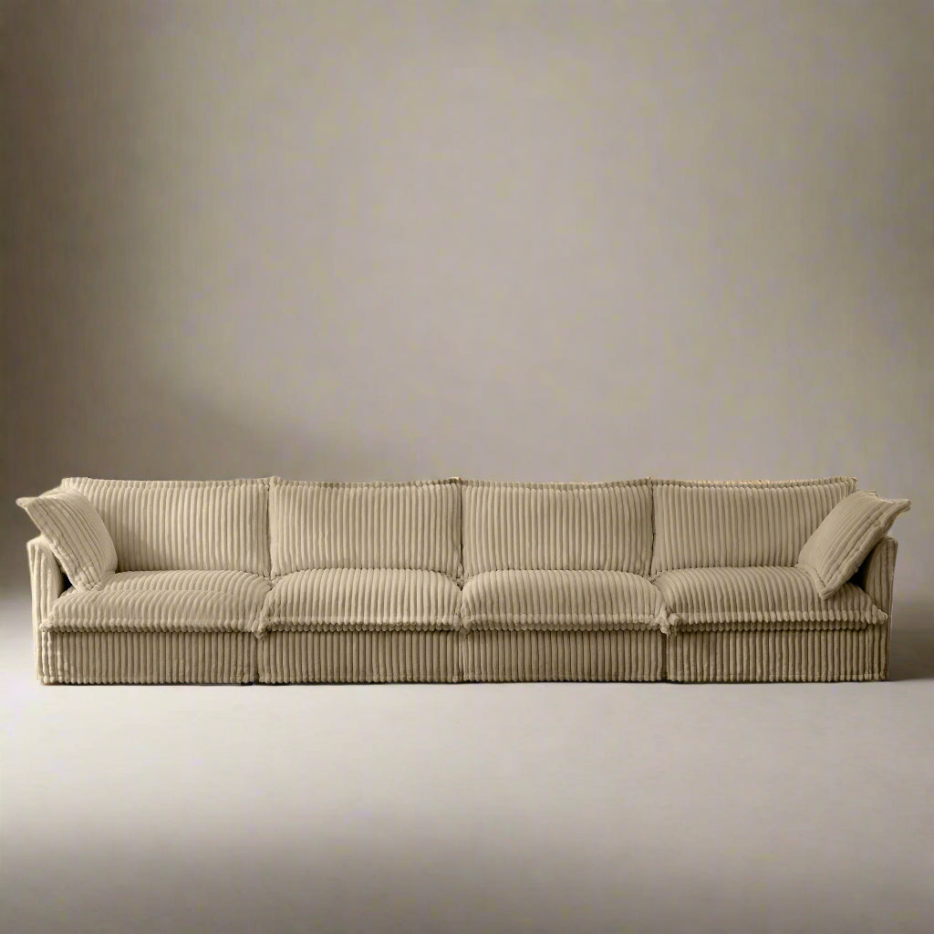 Fluffy 4-Seat Modular Sofa in Corduroy Camel #OttOnly_0 #Fabric_Corduroy Camel