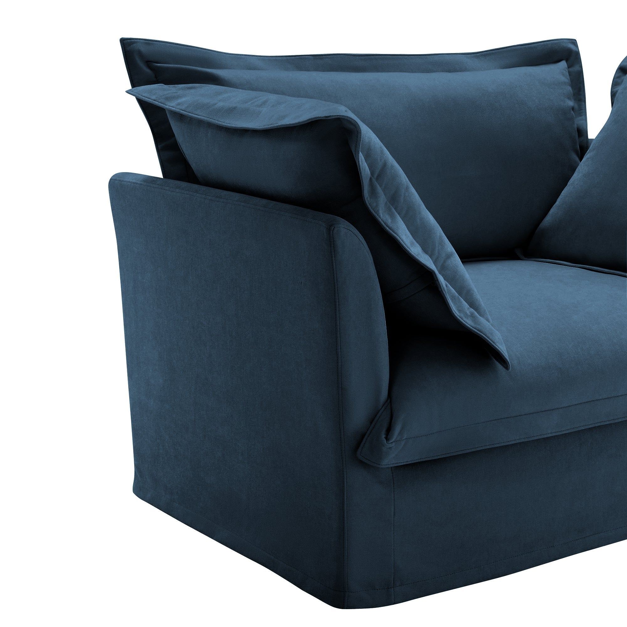 Fluffy Lounge Chair in Chenille Navy #Fabric_Chenille Navy