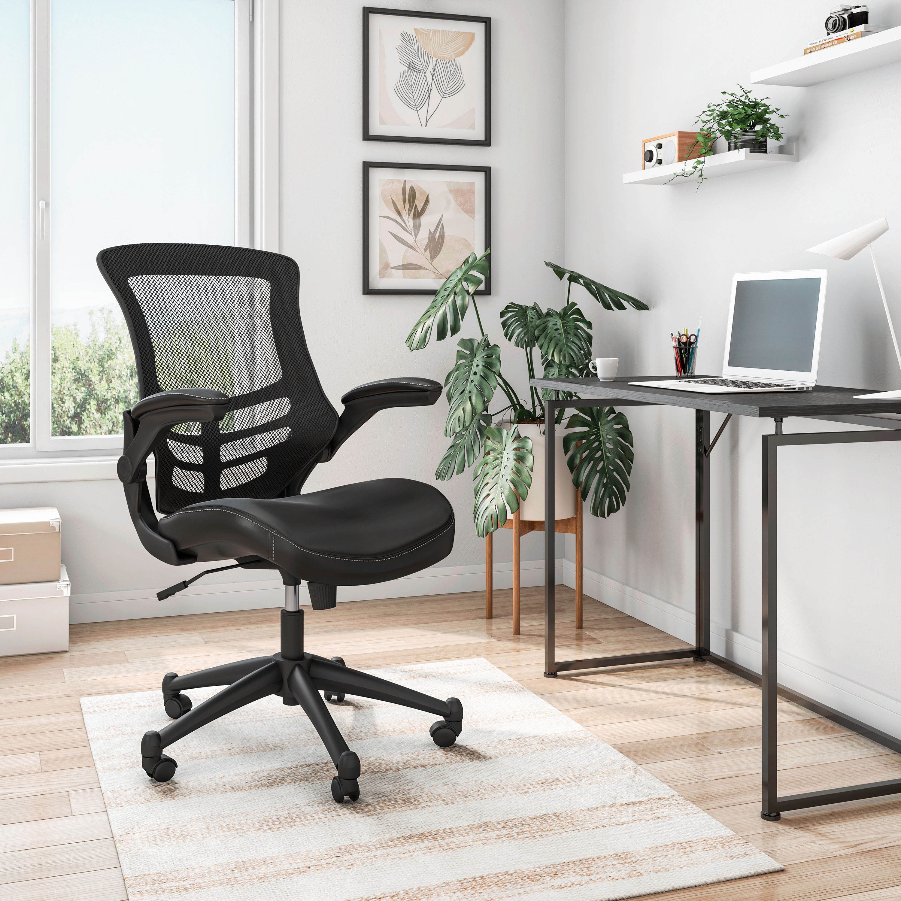 Black Mesh Office Chair, Height Adjustable, 220 lb