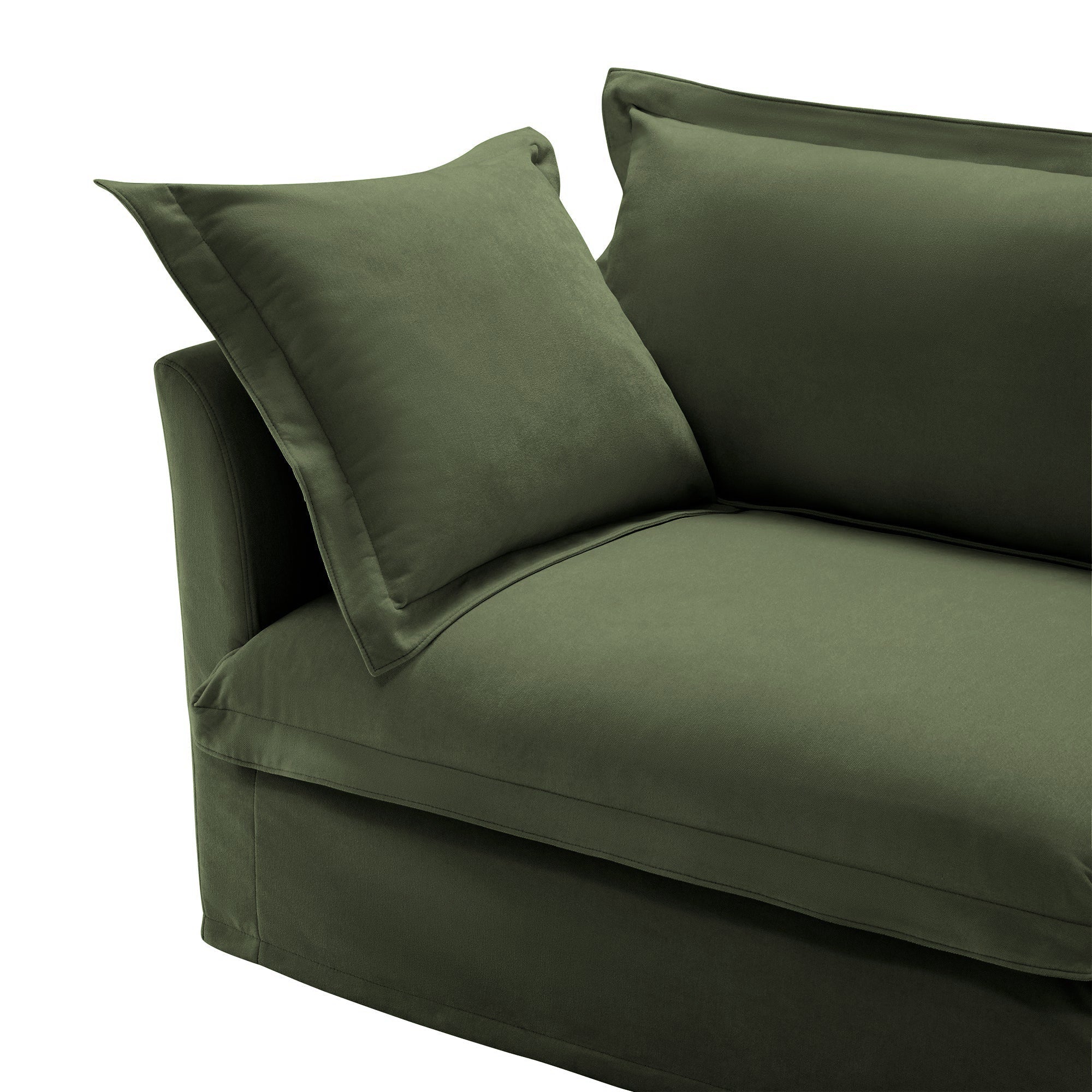 Fluffy 2-Seat Modular Sofa in Chenille Olive #Fabric_Chenille Olive