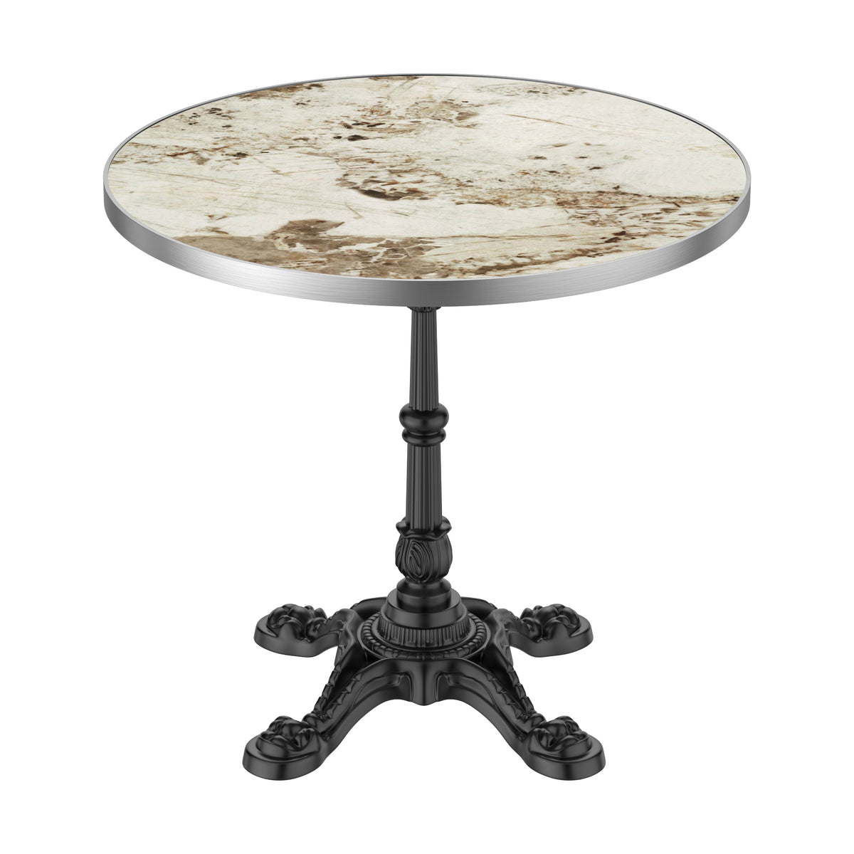 Sintered Stone Round Outdoor Dining Table, 31.5 in Wide