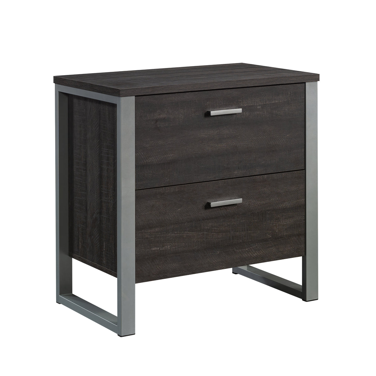 Modern File Cabinet, 2 Drawers, 30 in, Black