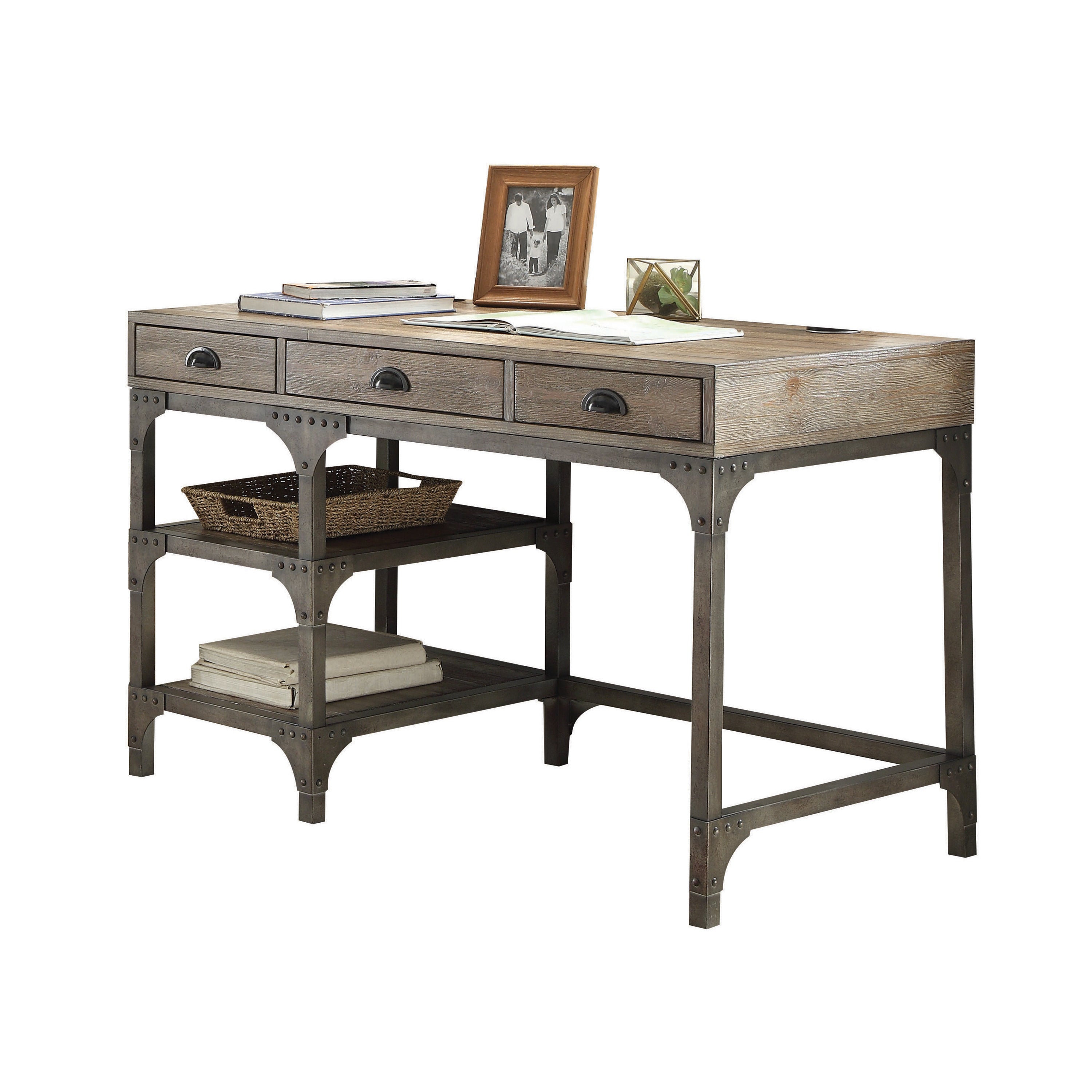 Solid Oak Writing Desk, 47 in, Oak