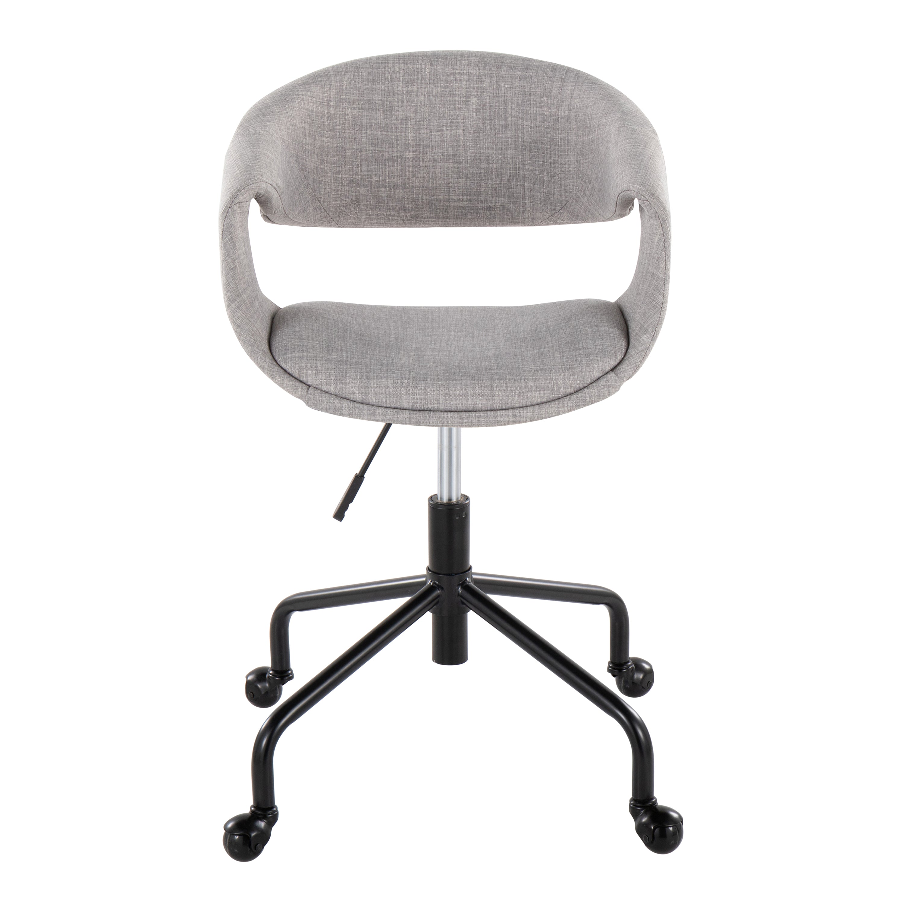Gray Fabric Office Chair with Black Base, Swivel, 250 lb