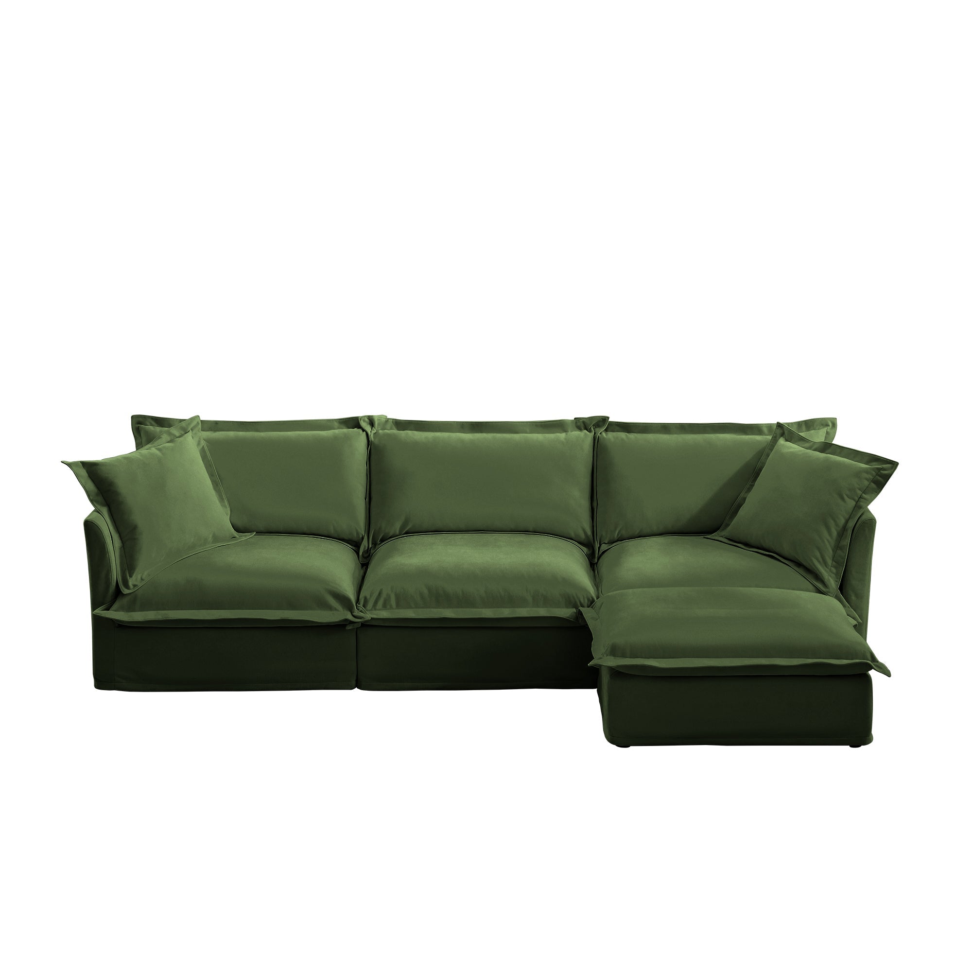 Fluffy 3-Seat Modular Sofa in Chenille Olive #OttOnly_1 #Fabric_Chenille Olive