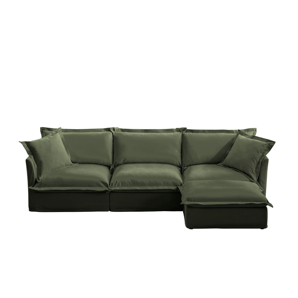 Fluffy 3-Seat Modular Sofa in Chenille Olive #OttOnly_1 #Fabric_Chenille Olive