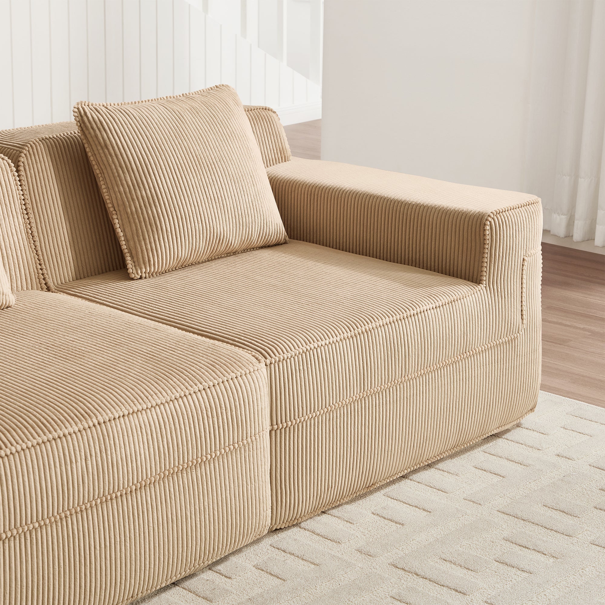 Hudson 3-Seat Boneless Couch in Camel #Color_Camel
