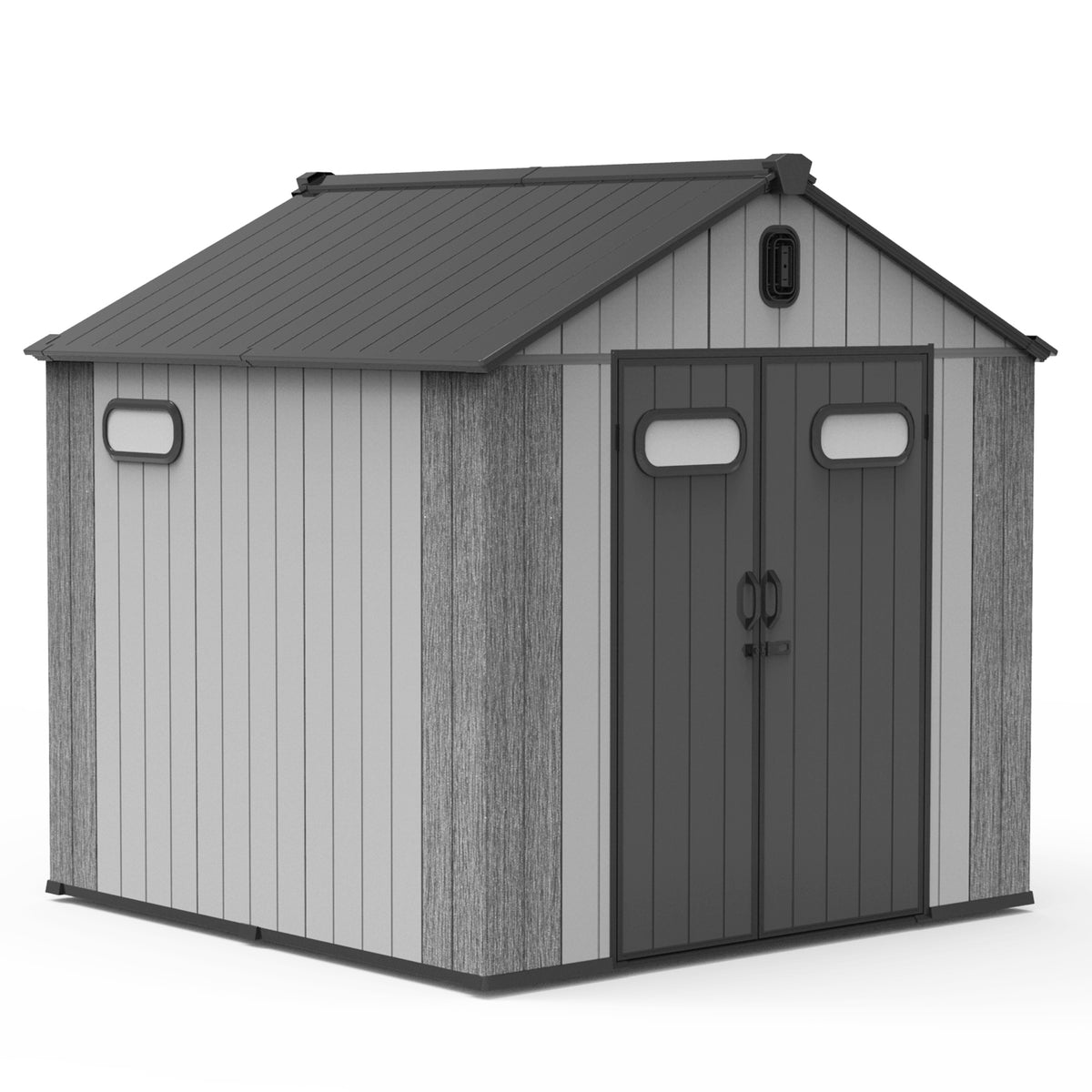 8x8 ft Gray Resin Storage Shed with Window