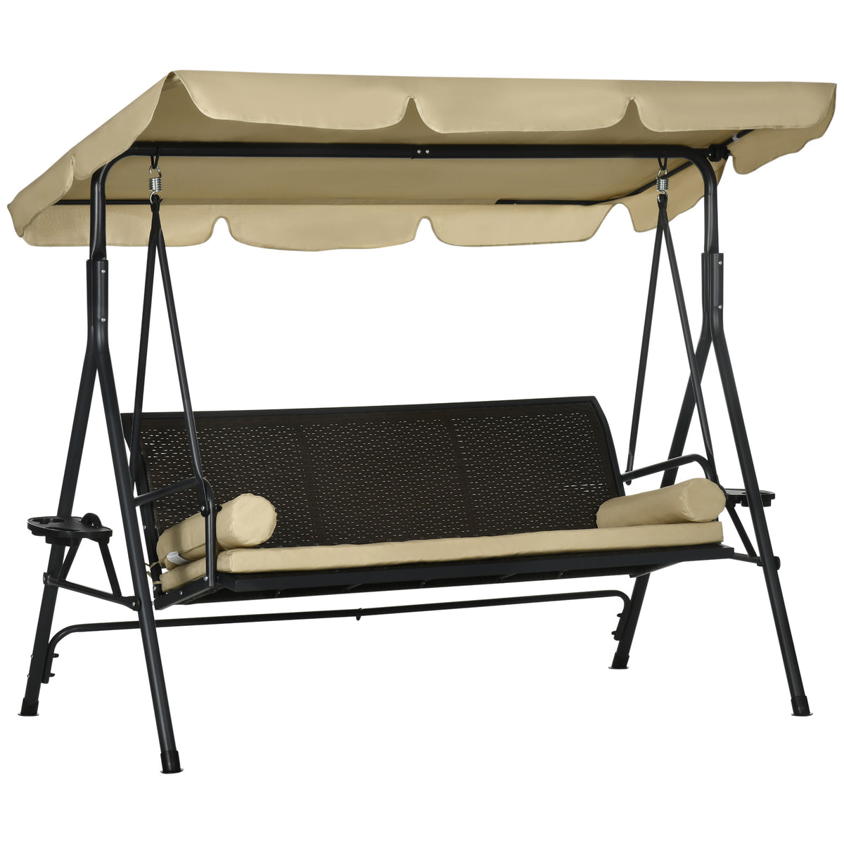 Metal Porch Swing for 3 with Canopy